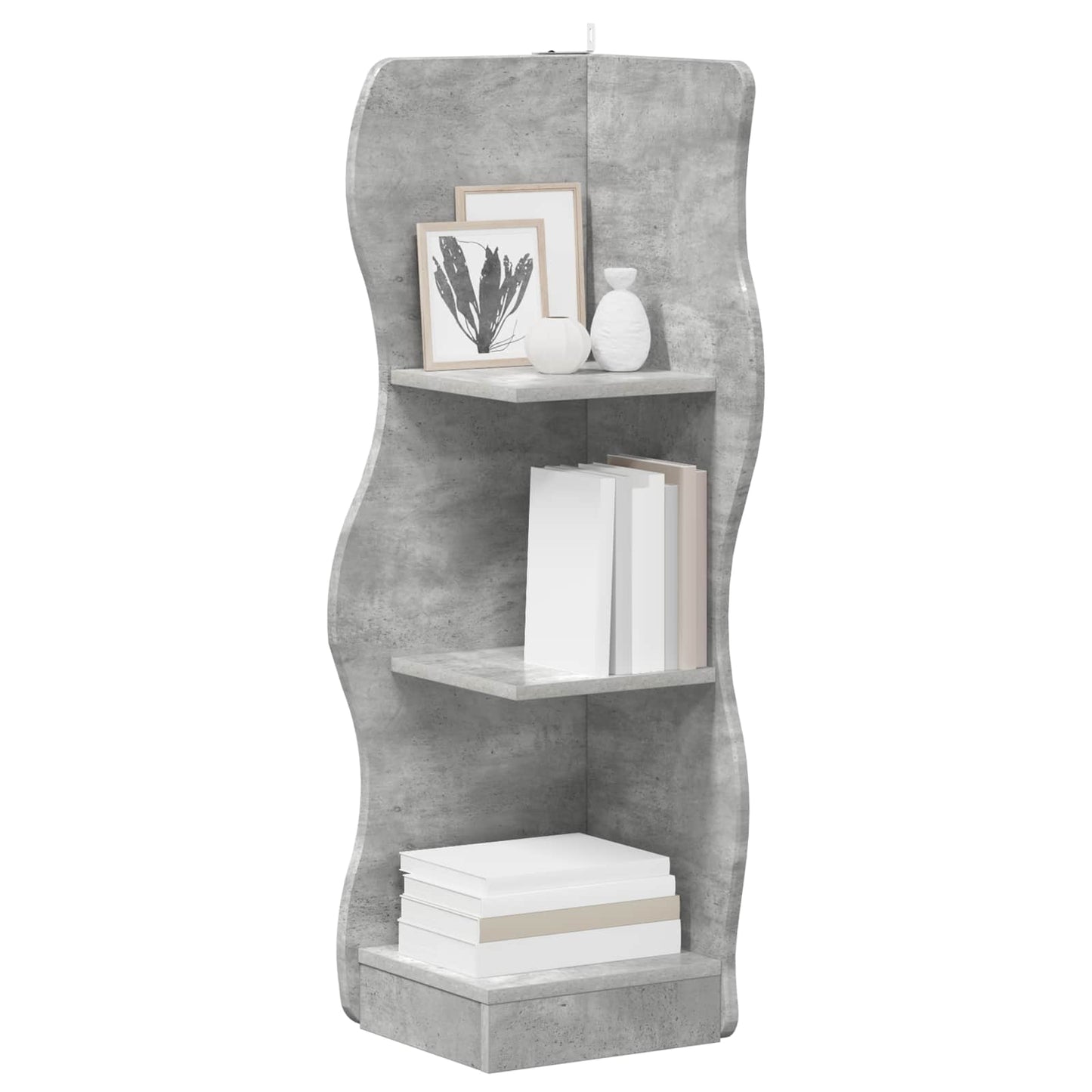 Corner Shelf Concrete Grey 34 x 33 x 102 cm Engineered Wood