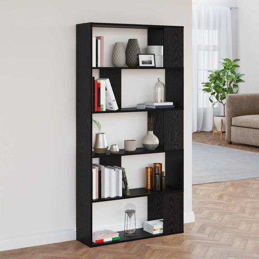 Book Cabinet 80 x 24 x 159 cm Engineered Wood Black Oak
