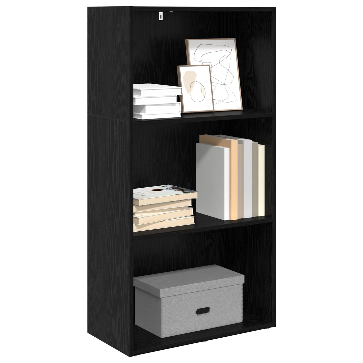 Bookshelf Black Oak 60 x 30 x 114 cm Engineered Wood
