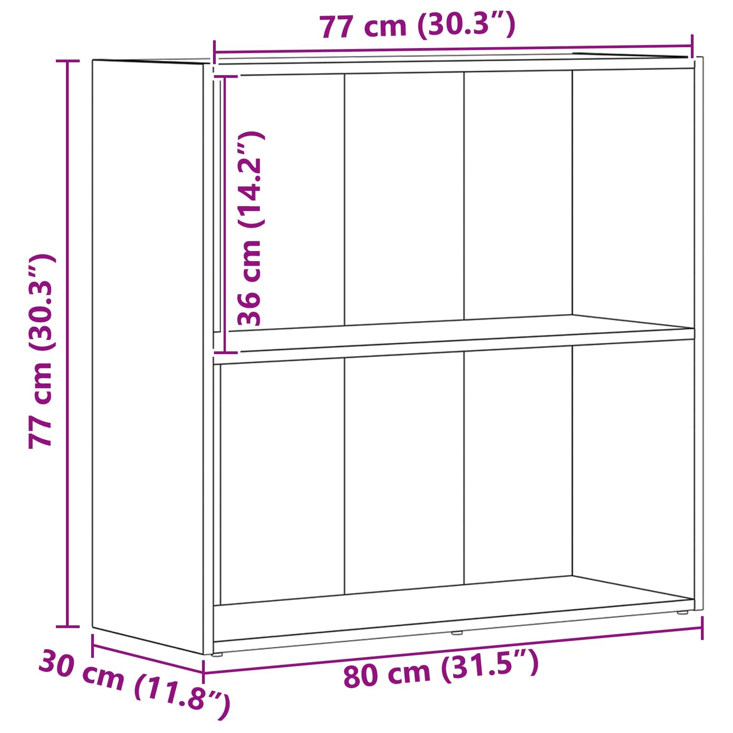 Bookshelf 80 x 30 x 76.5 cm Engineered Wood Black Oak