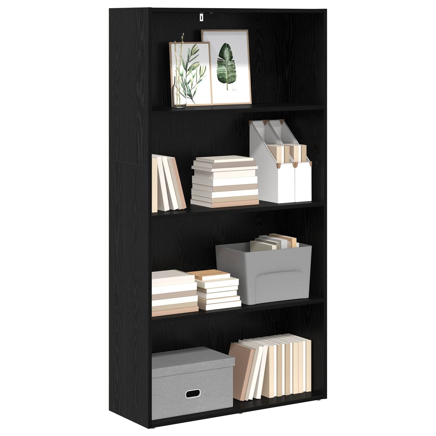 Freestanding Bookshelf Black Oak 80 x 30 x 152 cm