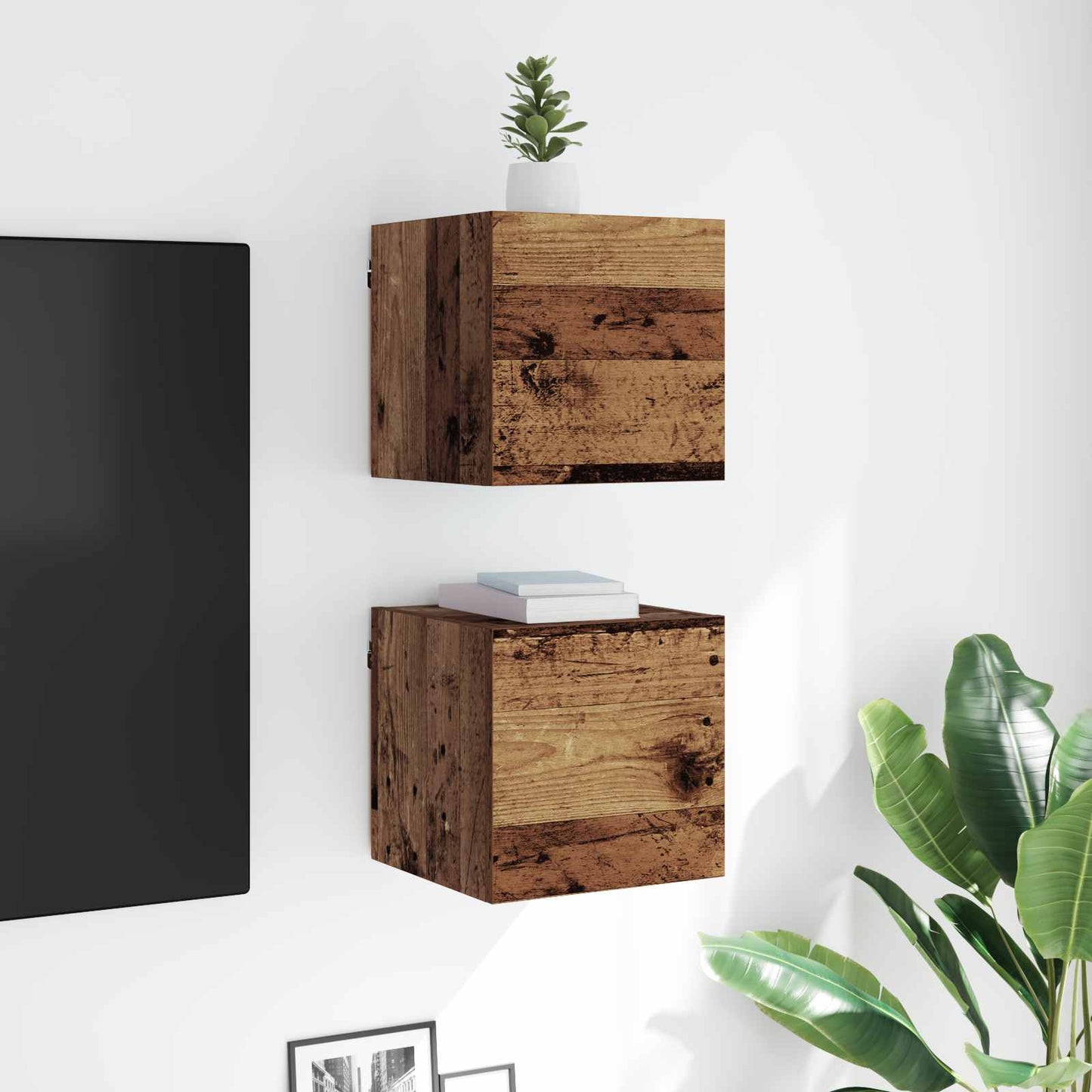 Wall Mounted TV Cabinet Wall-mounted Old Wood 30.5 x 30 x 30 cm