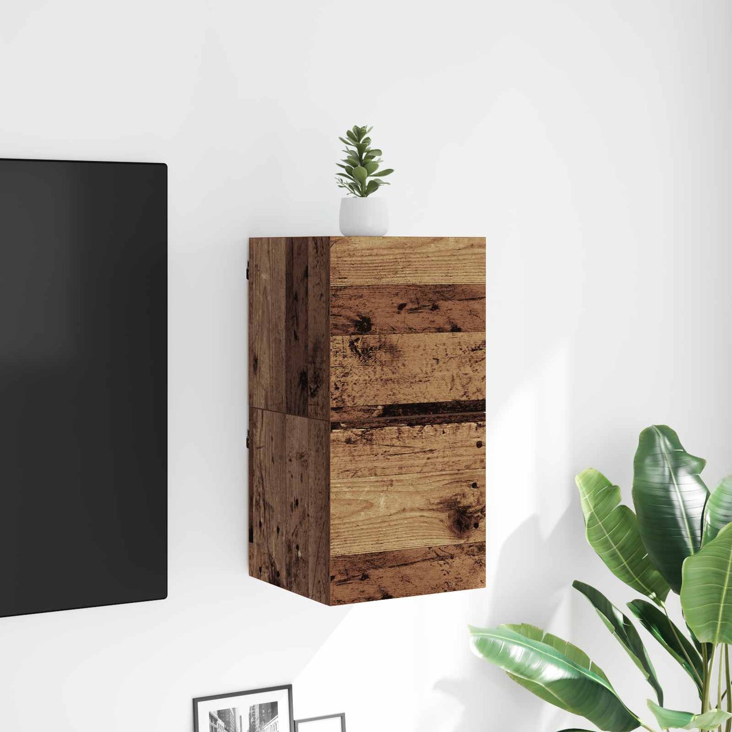 Wall Mounted TV Cabinet Wall-mounted Old Wood 30.5 x 30 x 30 cm