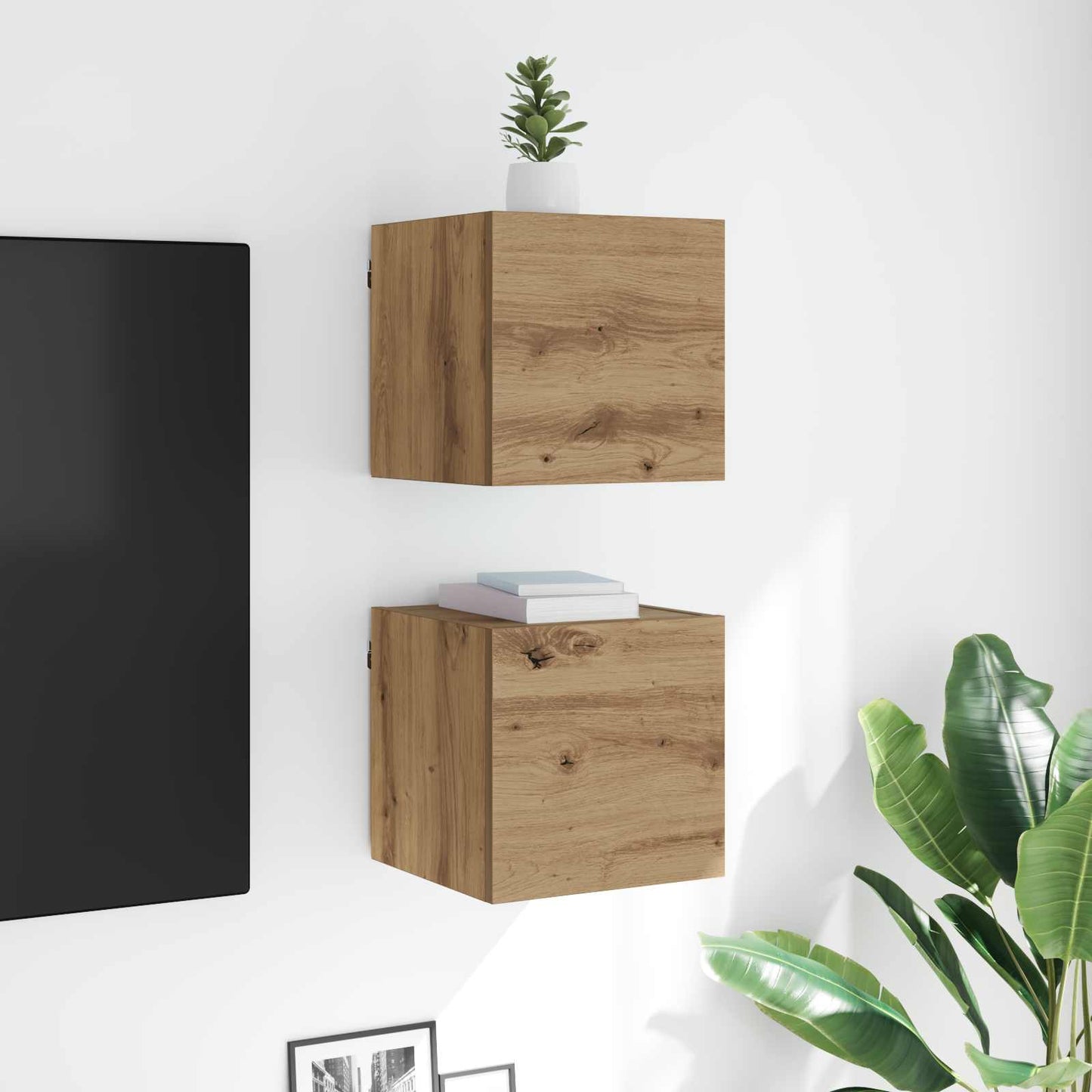 Wall Mounted TV Cabinet Artisan Oak 30.5 x 30 x 30 cm