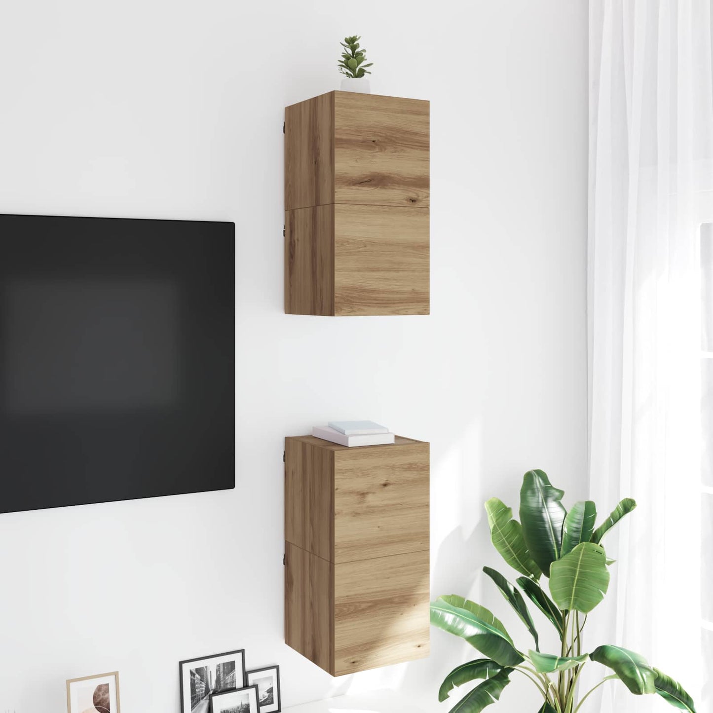 Wall Mounted TV Cabinet Artisan Oak 30.5 x 30 x 30 cm