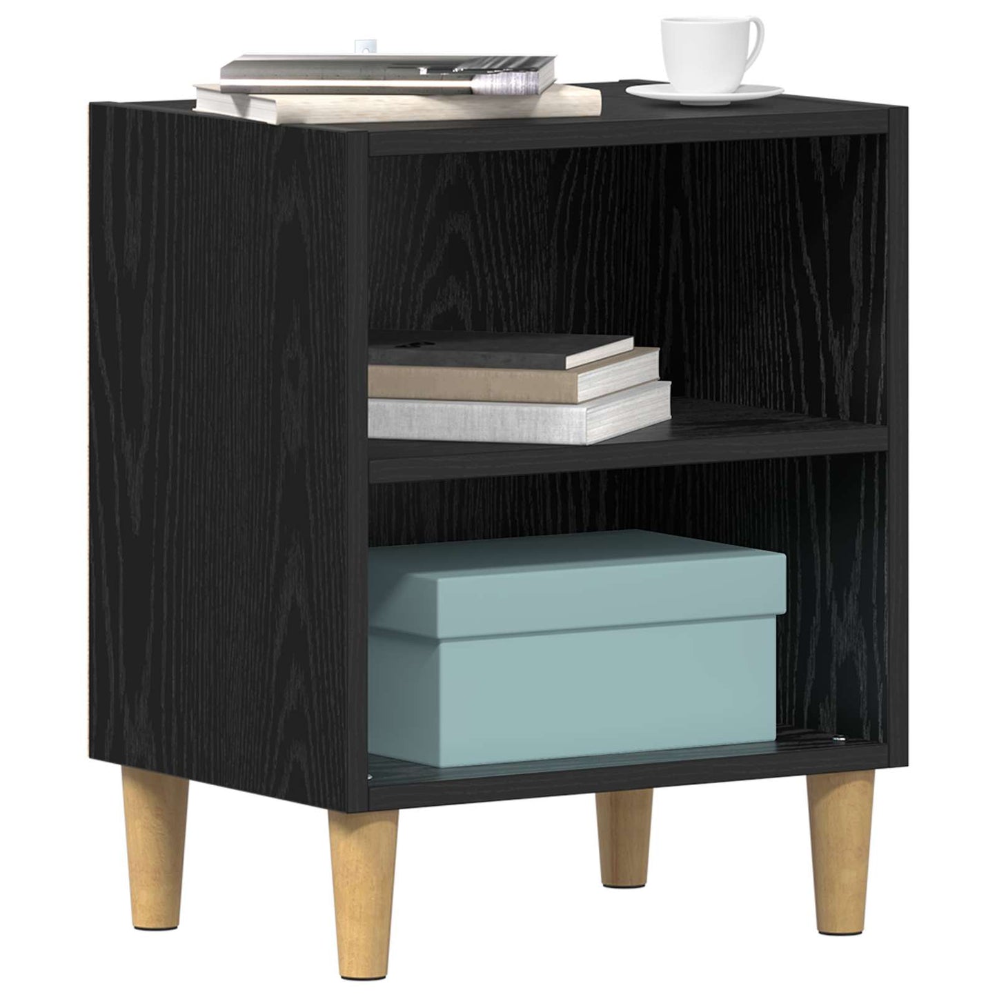 Bed Cabinet 2 pcs Black Oak 40 x 30 x 50 cm Engineered Wood