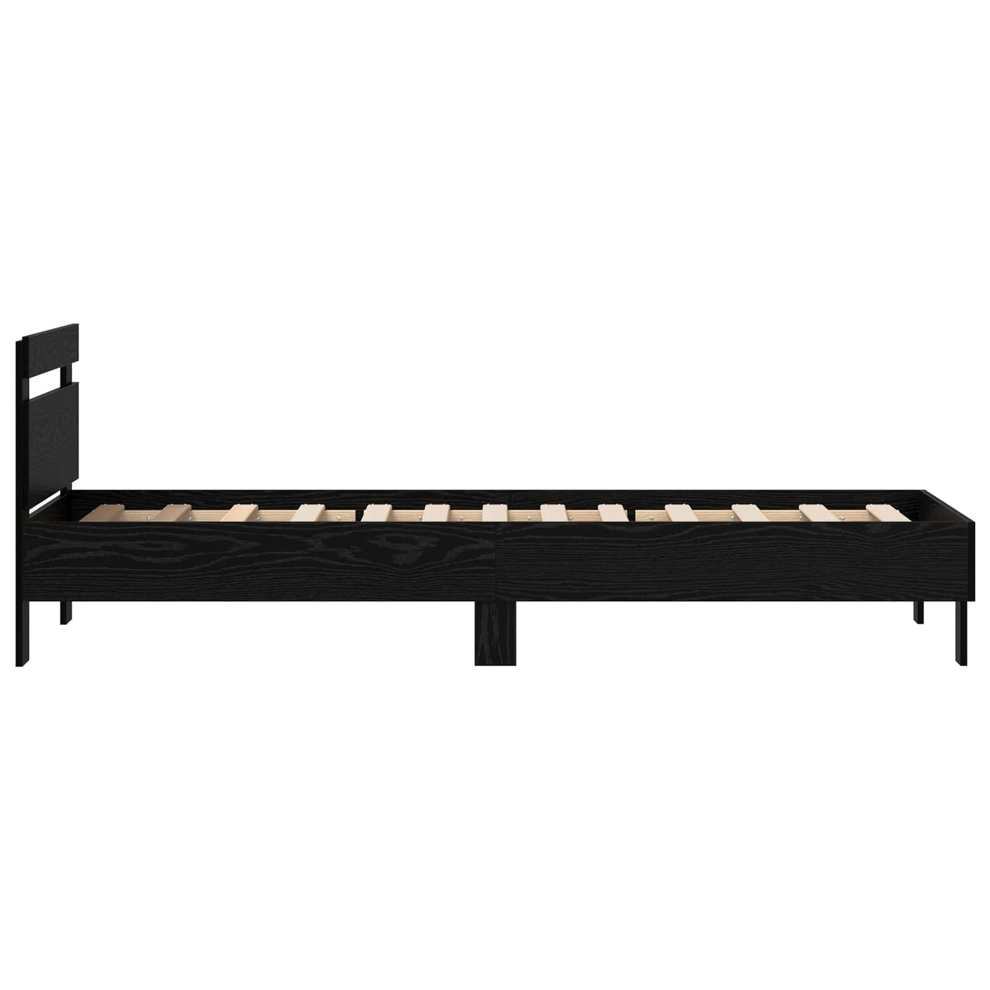 Bed Frame Black Oak 98.5 x 200 cm Engineered Wood