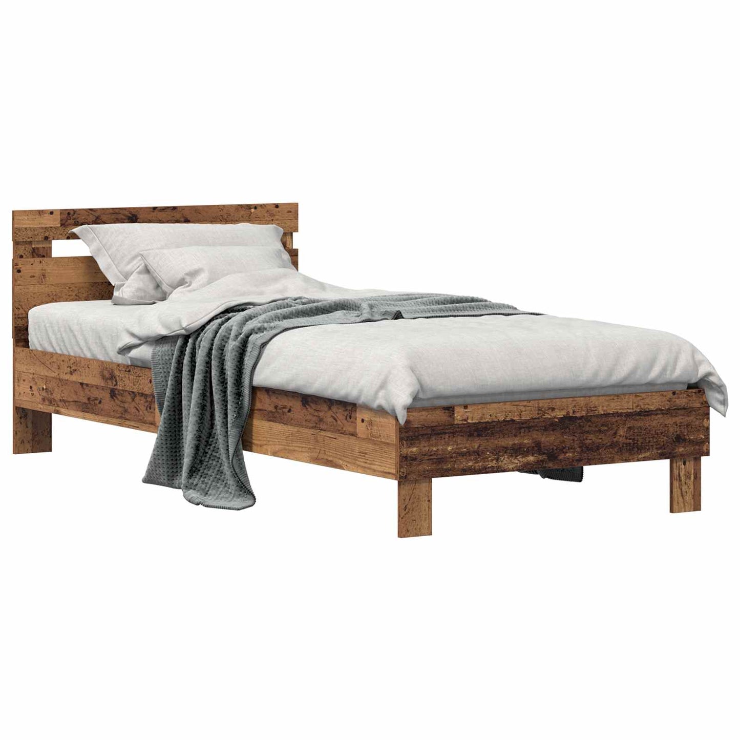 Bed Frame Old Wood 75 x 190 cm Engineered Wood