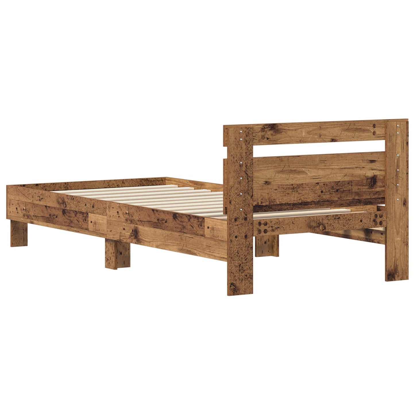 Bed Frame Old Wood 75 x 190 cm Engineered Wood