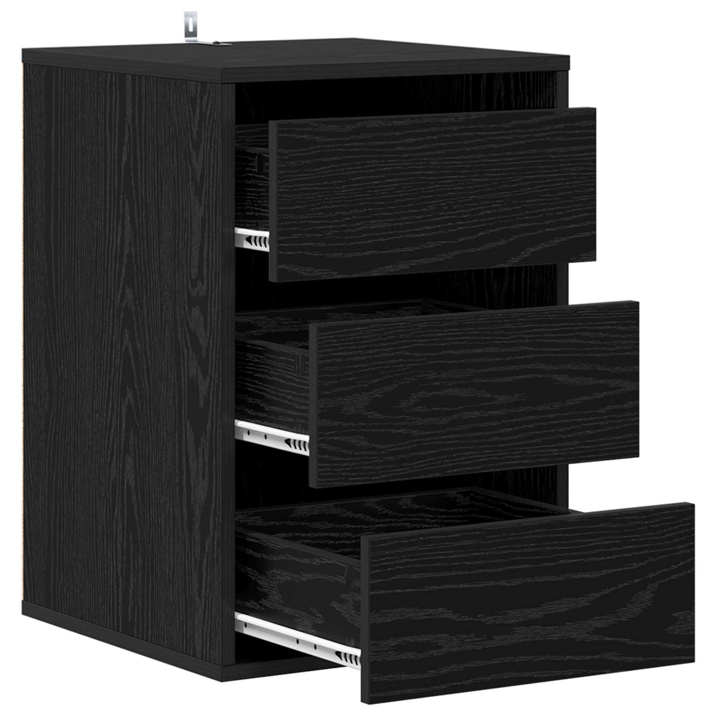 Drawer Cabinet 3-Drawer Black Oak 41 x 40 x 58 cm