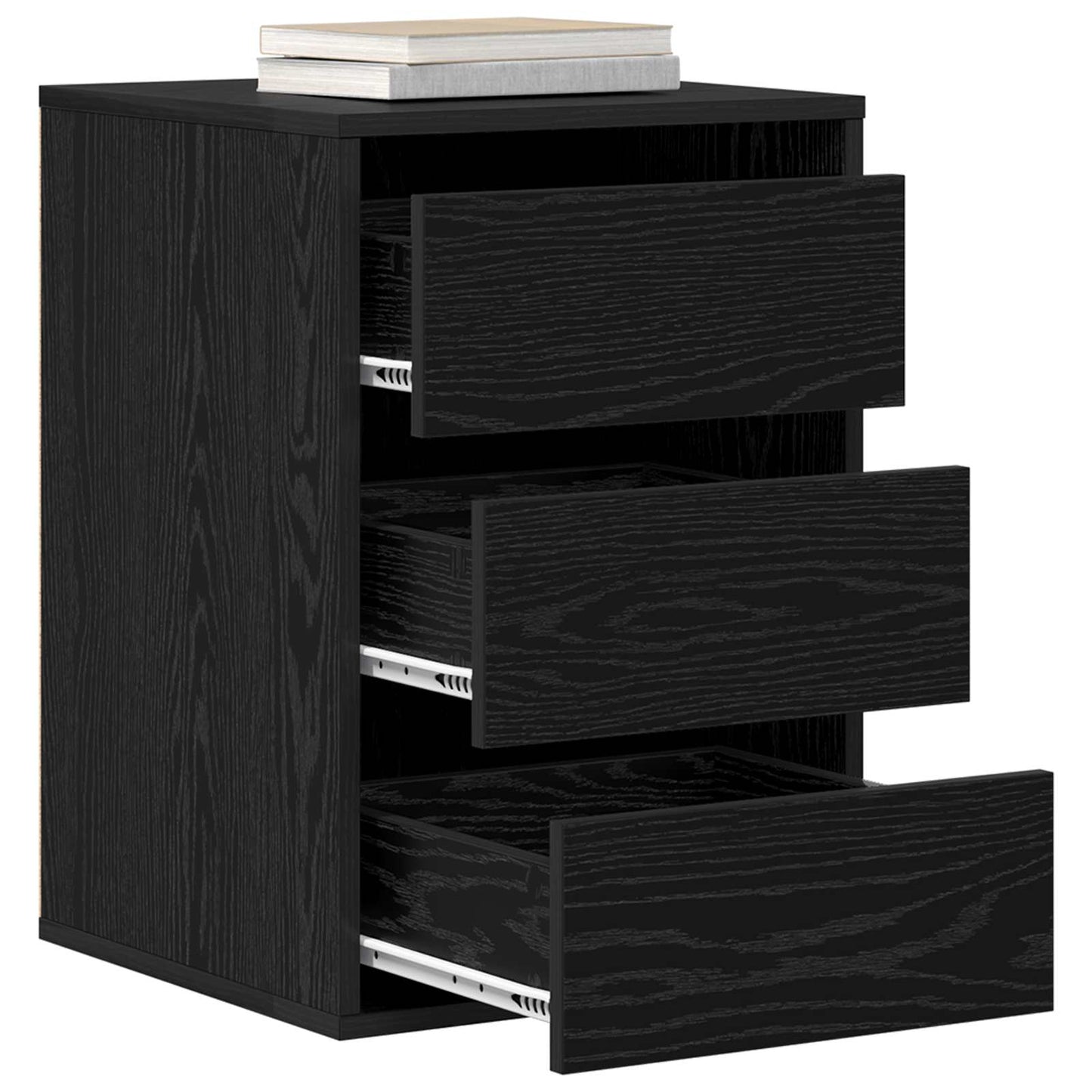 Drawer Cabinet 3-Drawer Black Oak 41 x 40 x 58 cm
