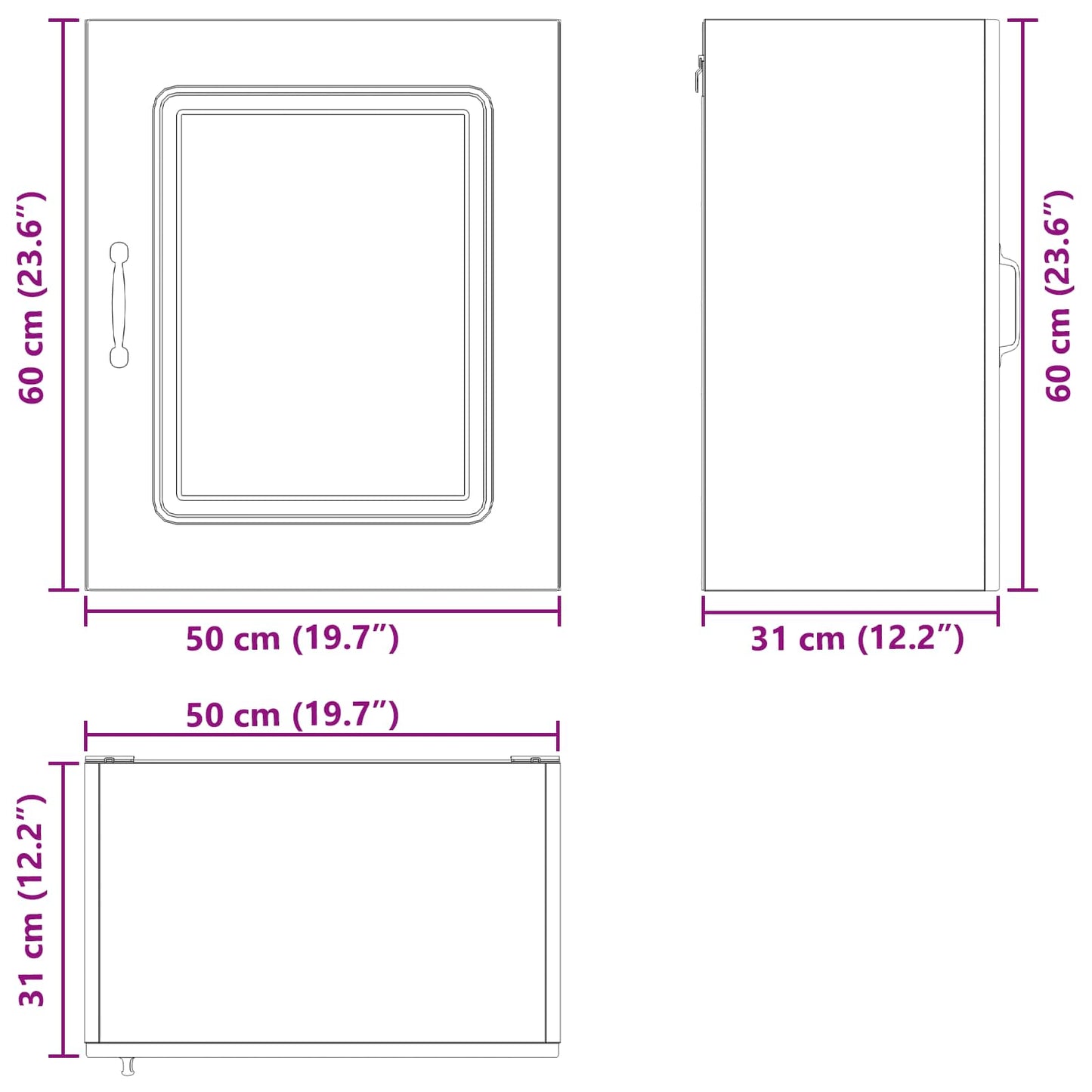 Dishwasher Panel Kalmar Black Oak 50 x 31 x 60 cm