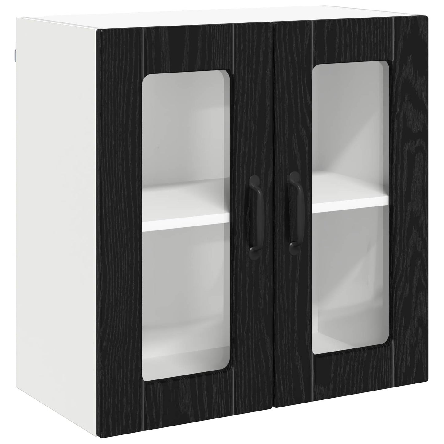 Wall Glass Cabinet LUCCA Black Oak 60 x 31 x 60 cm