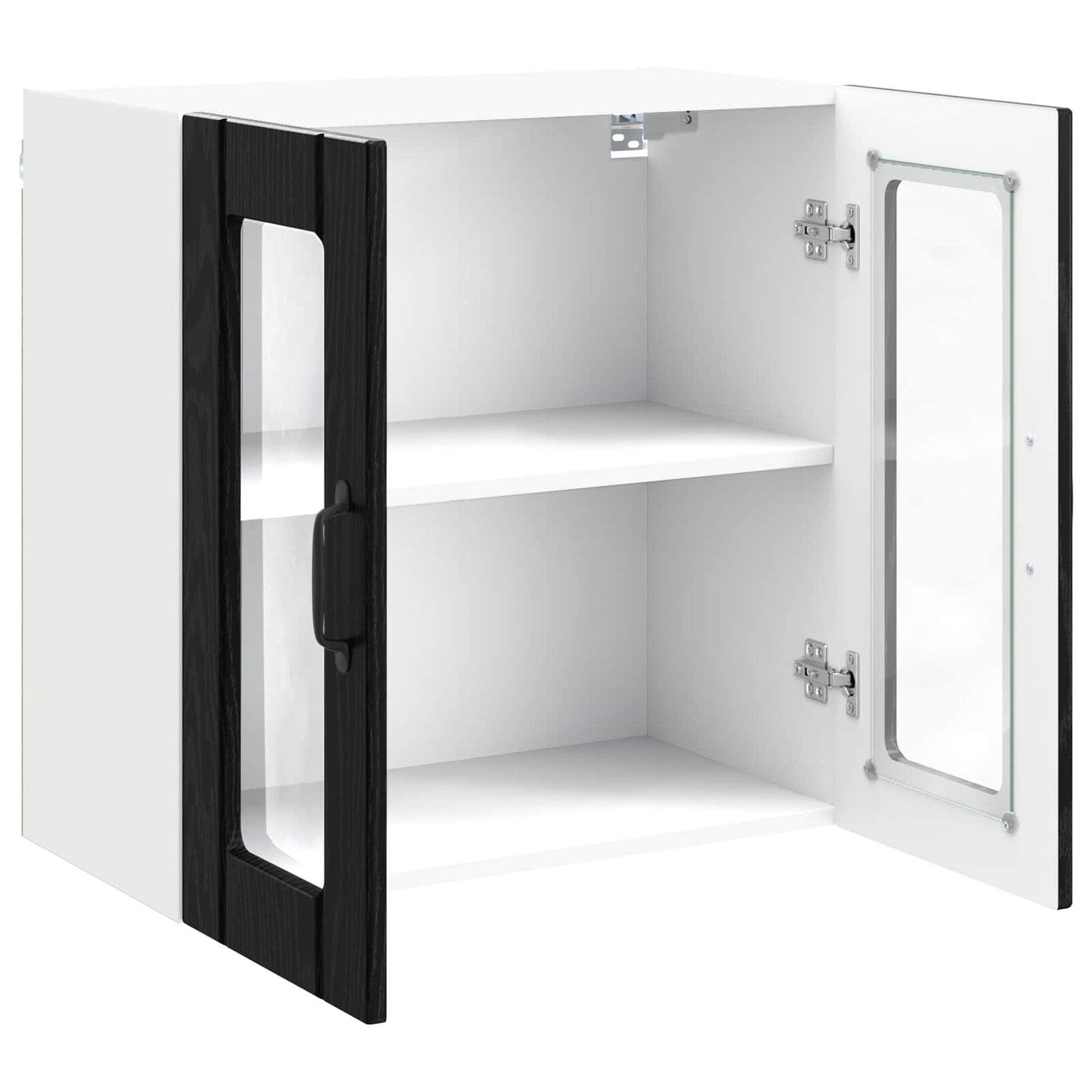 Wall Glass Cabinet LUCCA Black Oak 60 x 31 x 60 cm