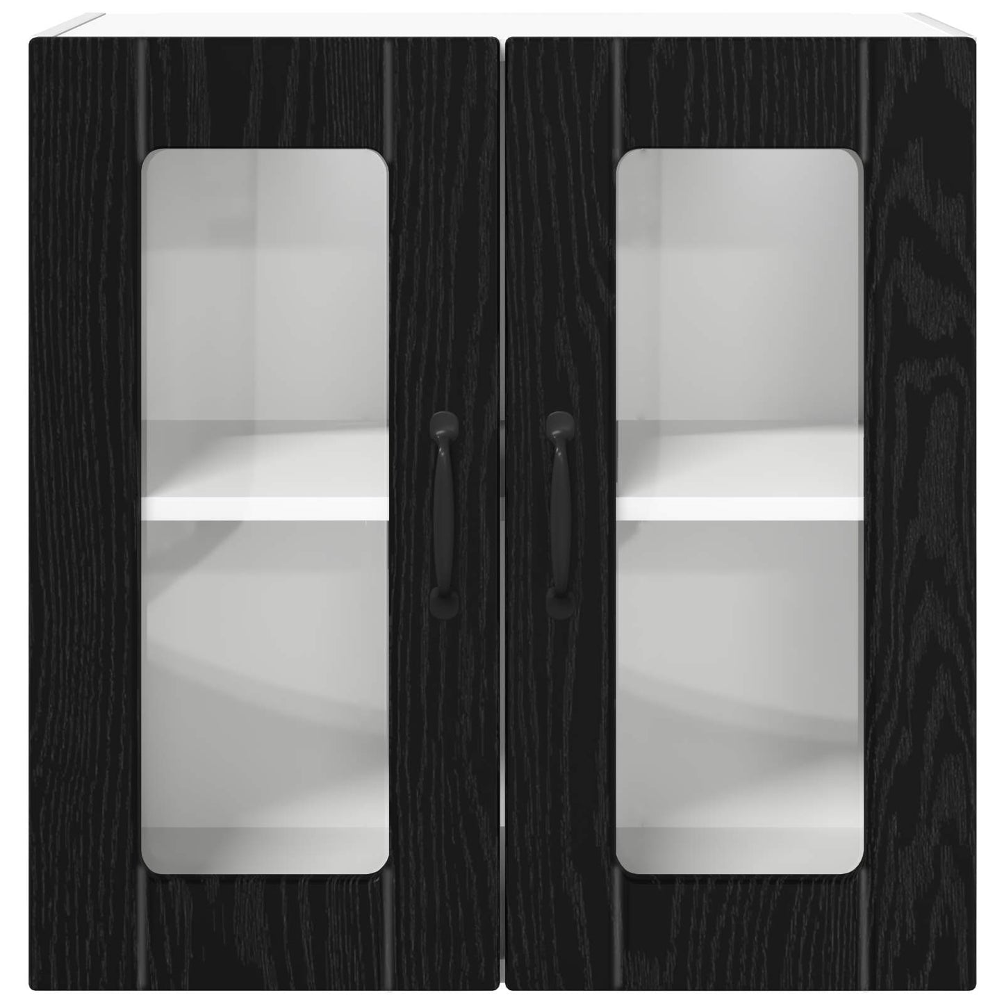 Wall Glass Cabinet LUCCA Black Oak 60 x 31 x 60 cm