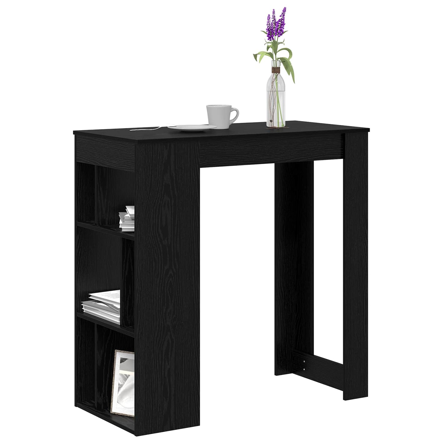 Bar Table Black Oak 102 x 50 x 103.5 cm Engineered Wood