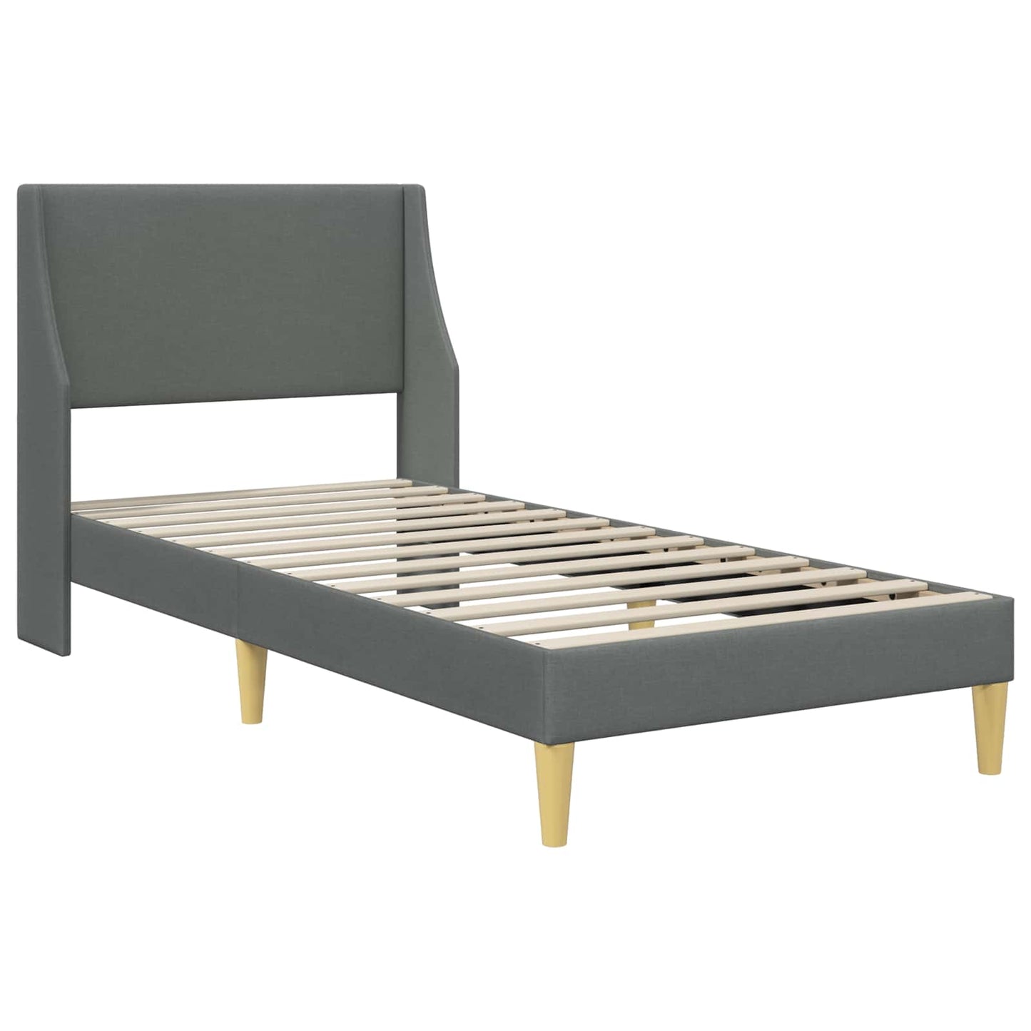 Bed Frame with Headboard Dark Grey 90 x 190 cm Fabric