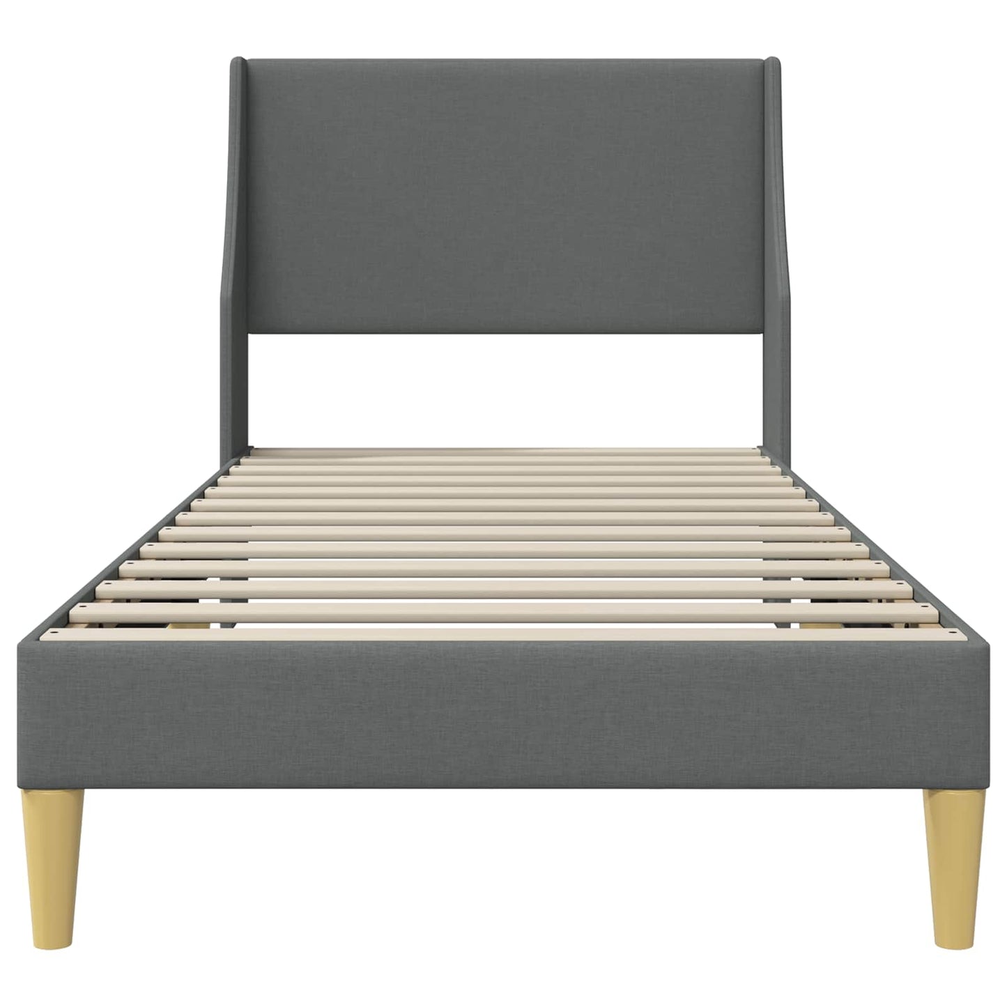 Bed Frame with Headboard Dark Grey 90 x 190 cm Fabric