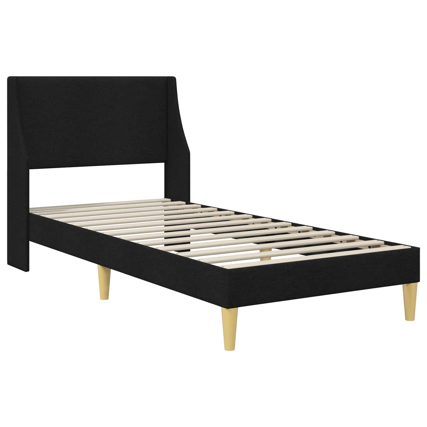 Bed Frame with Headboard Black 90 x 190 cm Fabric