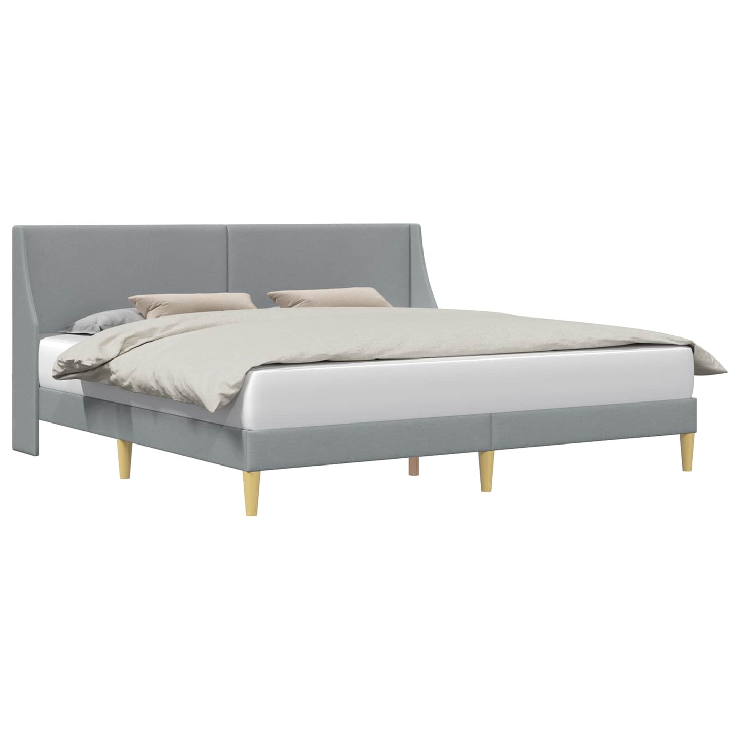 Bed Frame with Headboard Light Grey 180 x 200 cm Fabric