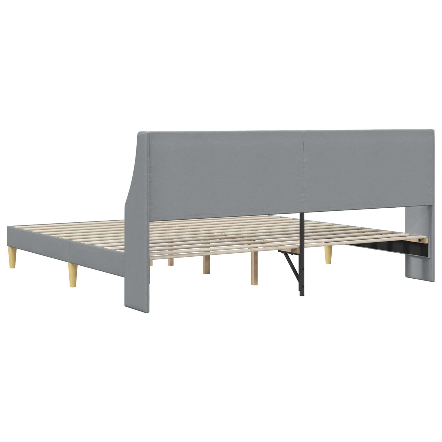 Bed Frame with Headboard Light Grey 180 x 200 cm Fabric