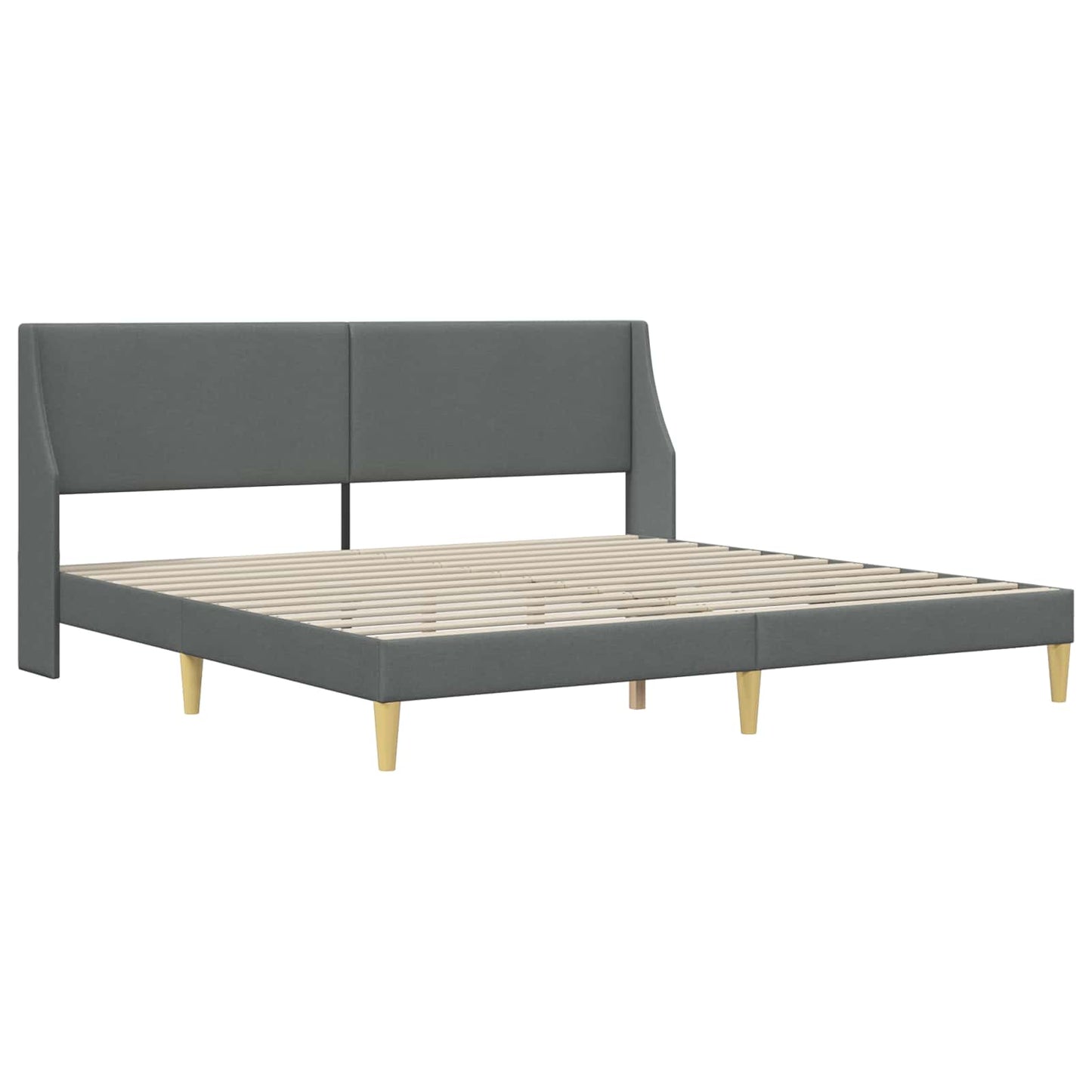 Bed Frame with Headboard Dark Grey 180 x 200 cm Fabric