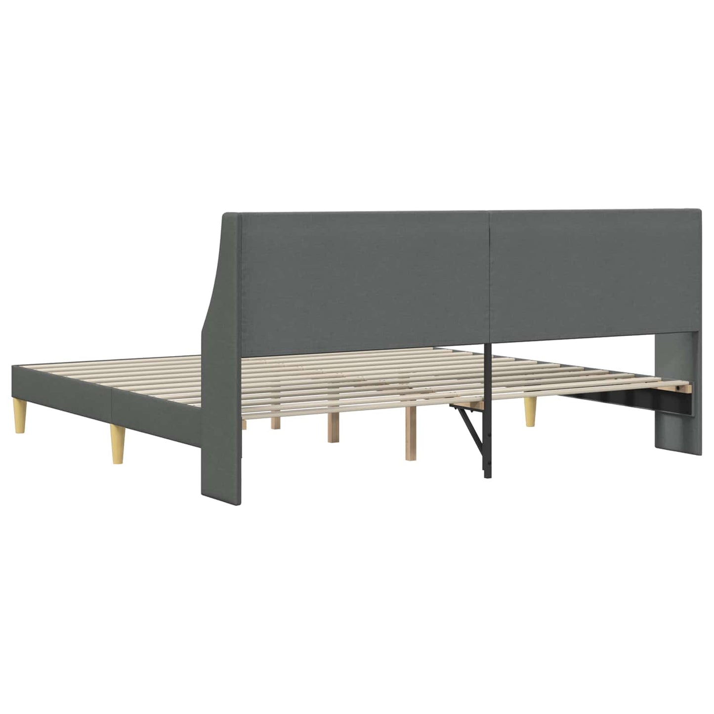 Bed Frame with Headboard Dark Grey 180 x 200 cm Fabric