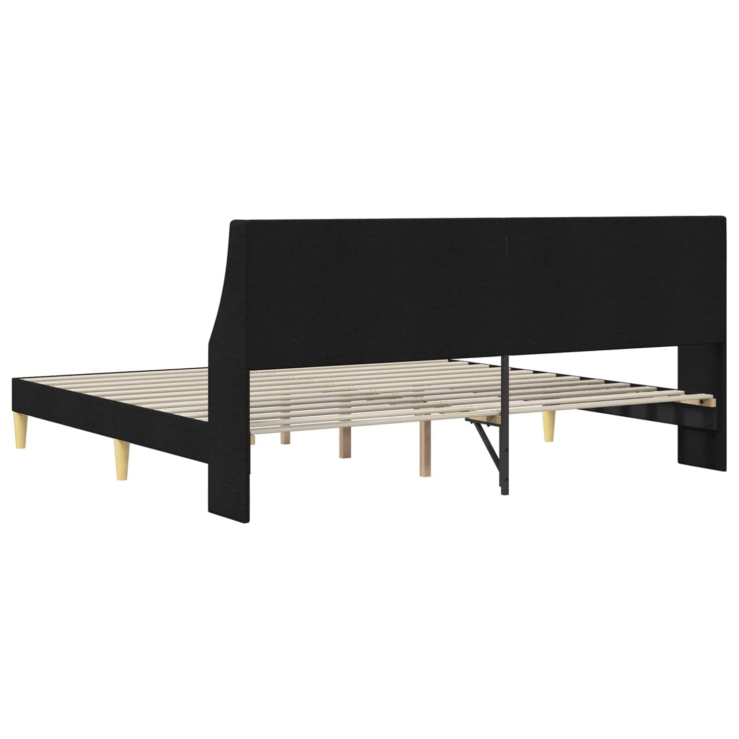 Bed Frame with Headboard Black 180 x 200 cm Fabric