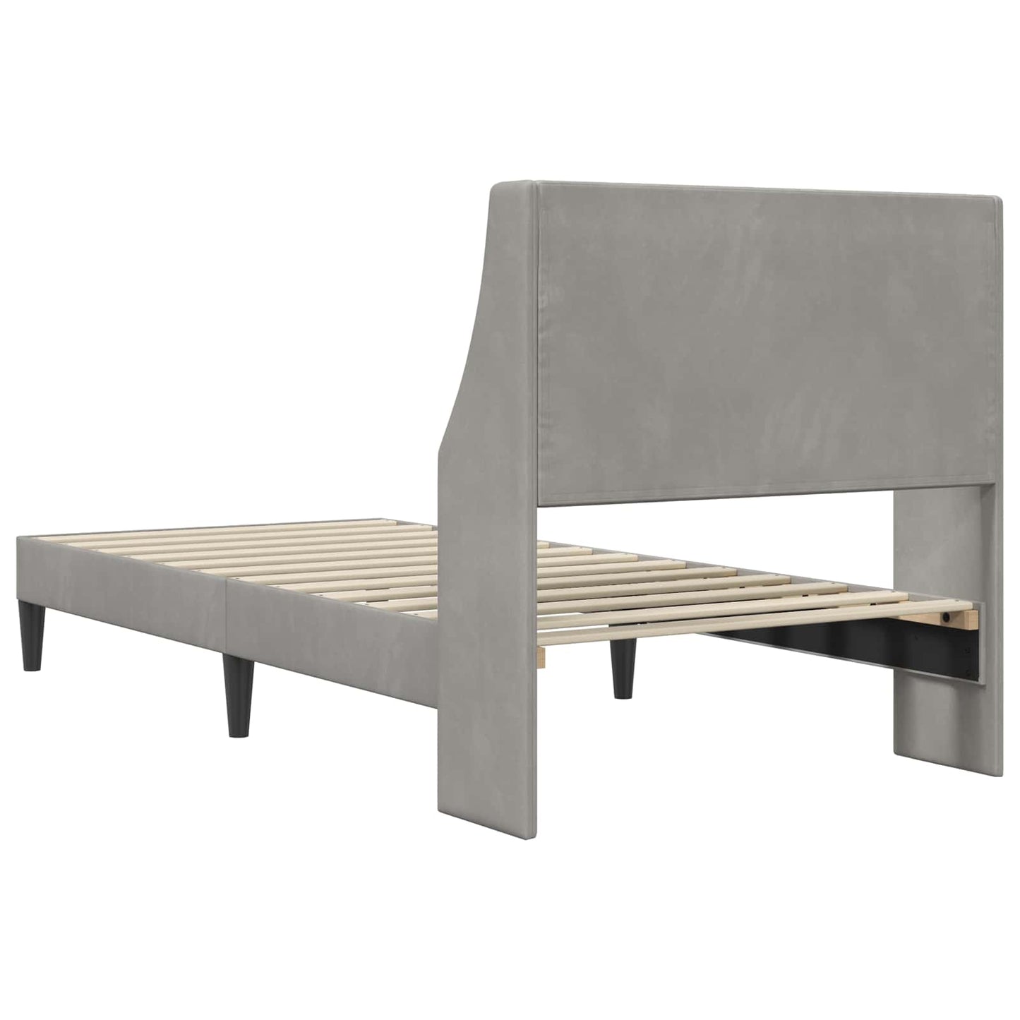 Bed Frame with Headboard Light Grey 90 x 190 cm Velvet