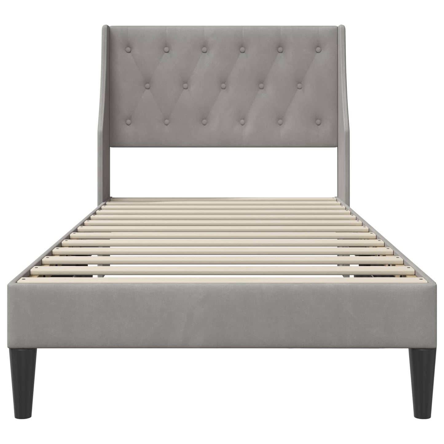 Bed Frame with Headboard Light Grey 90 x 190 cm Velvet