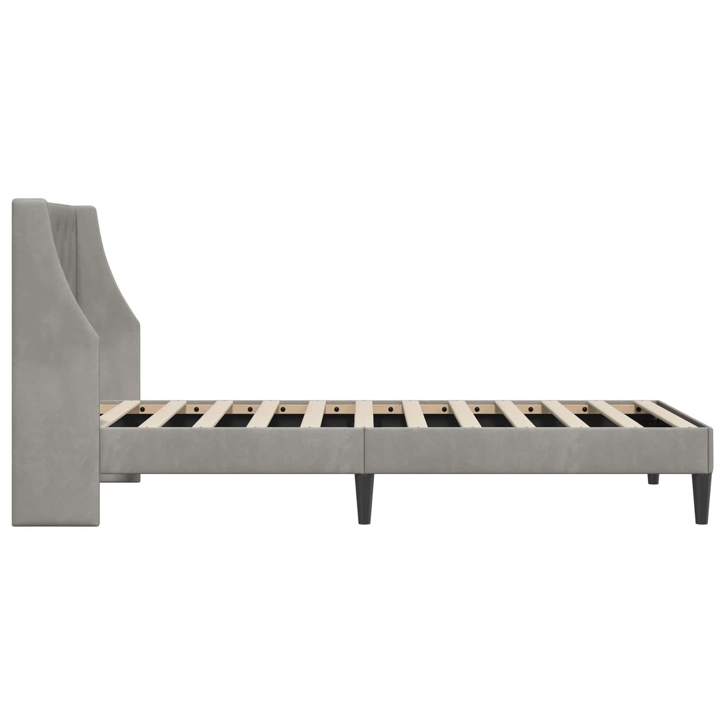 Bed Frame with Headboard Light Grey 90 x 190 cm Velvet
