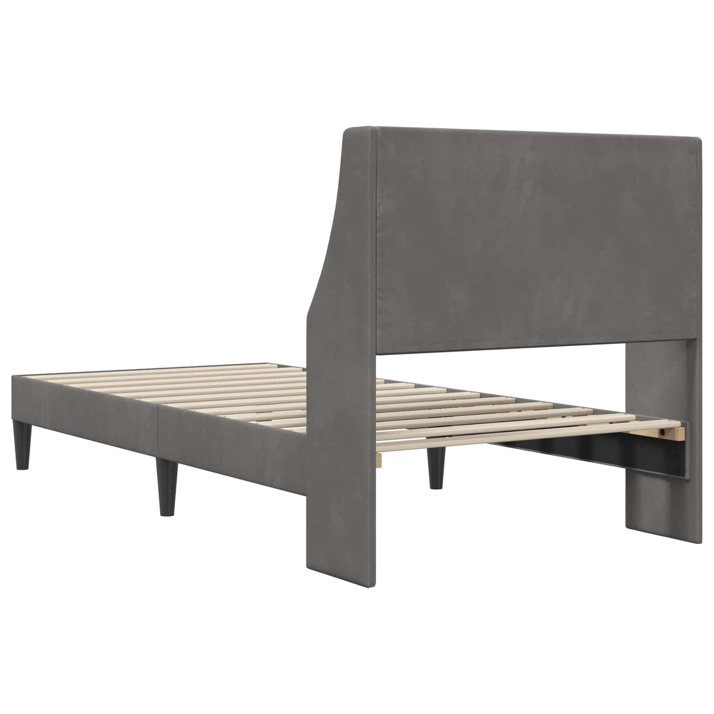Bed Frame with Headboard Dark Grey 90 x 190 cm Velvet