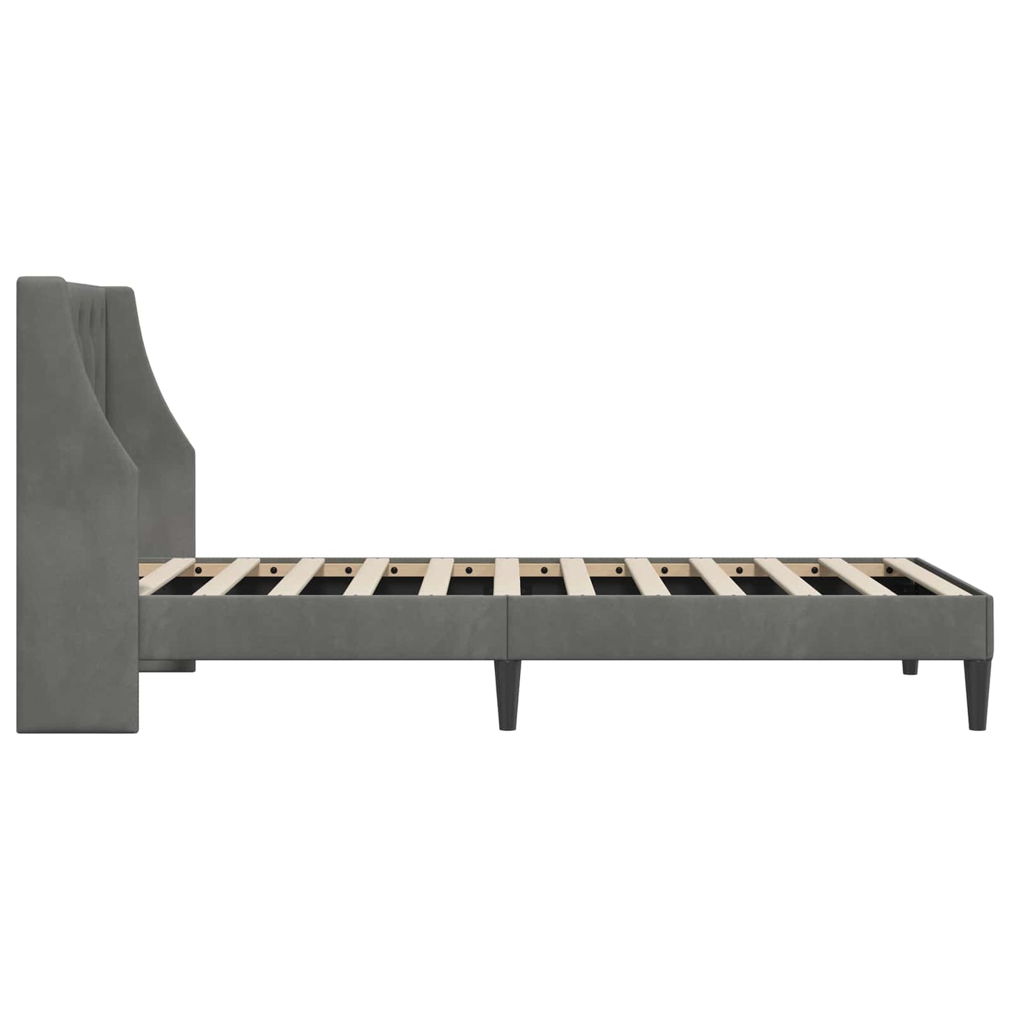 Bed Frame with Headboard Dark Grey 90 x 190 cm Velvet