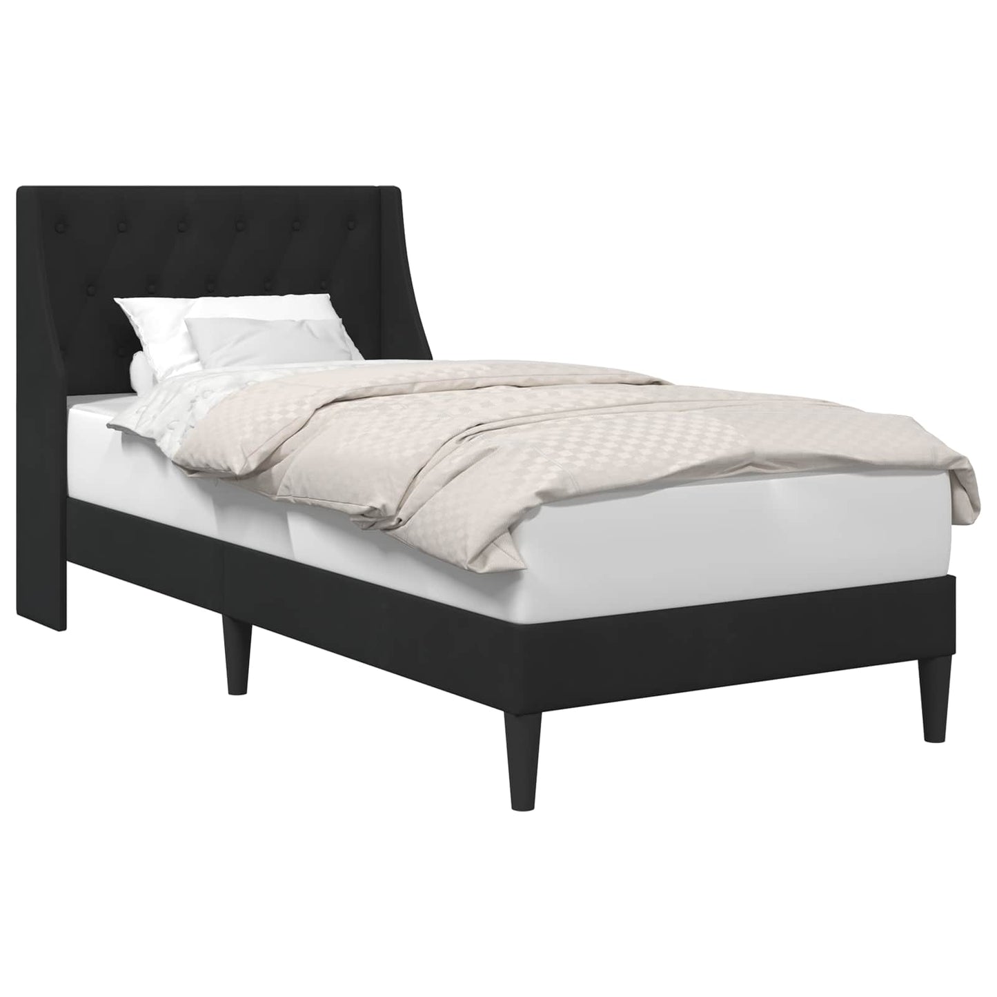 Bed Frame with Headboard Black 90 x 190 cm Velvet