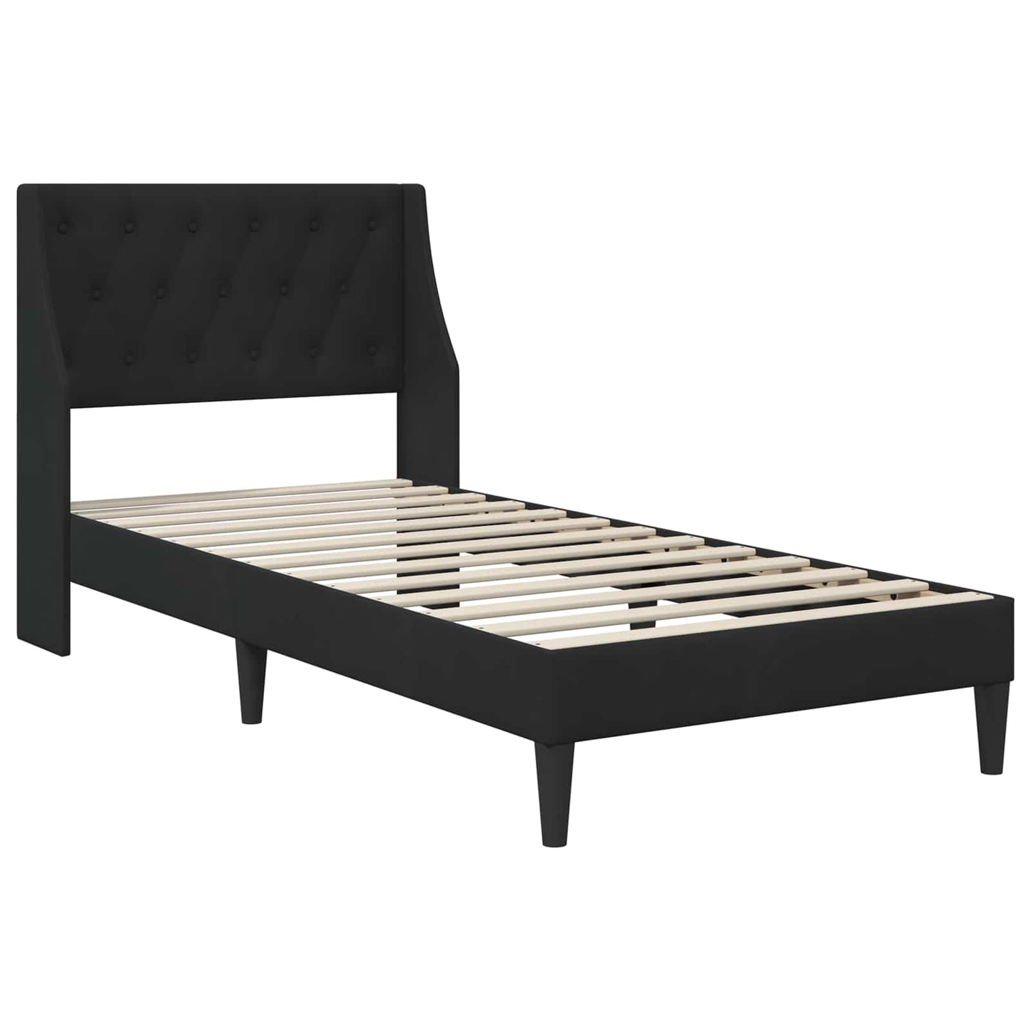 Bed Frame with Headboard Black 90 x 190 cm Velvet
