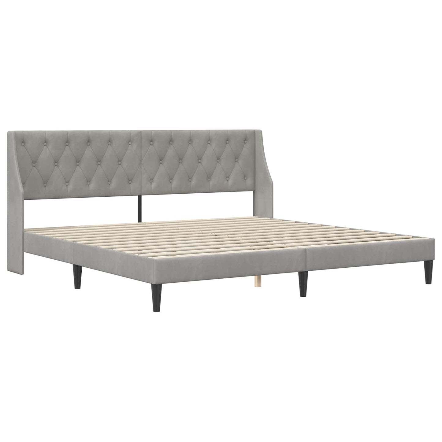 Bed Frame with Headboard Light Grey 180 x 200 cm Velvet