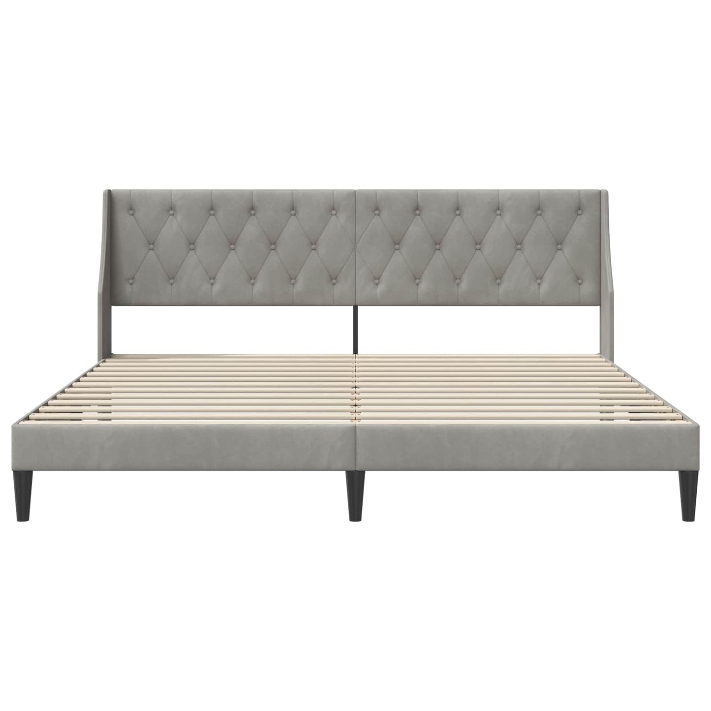 Bed Frame with Headboard Light Grey 180 x 200 cm Velvet