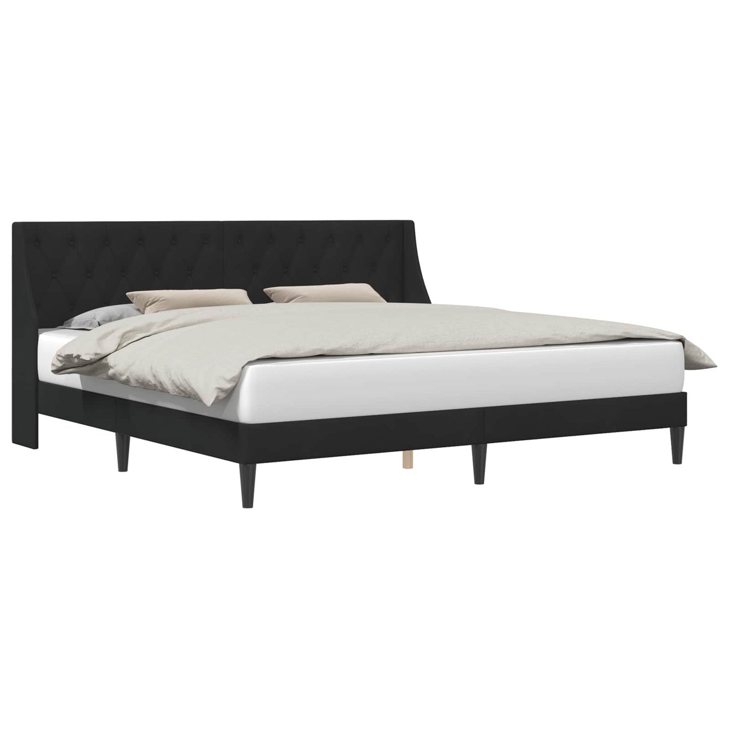 Bed Frame with Headboard Black 180 x 200 cm Velvet