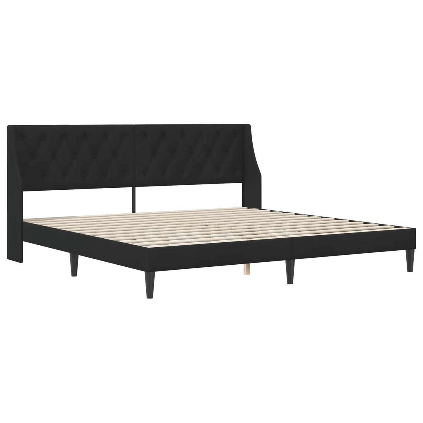 Bed Frame with Headboard Black 180 x 200 cm Velvet