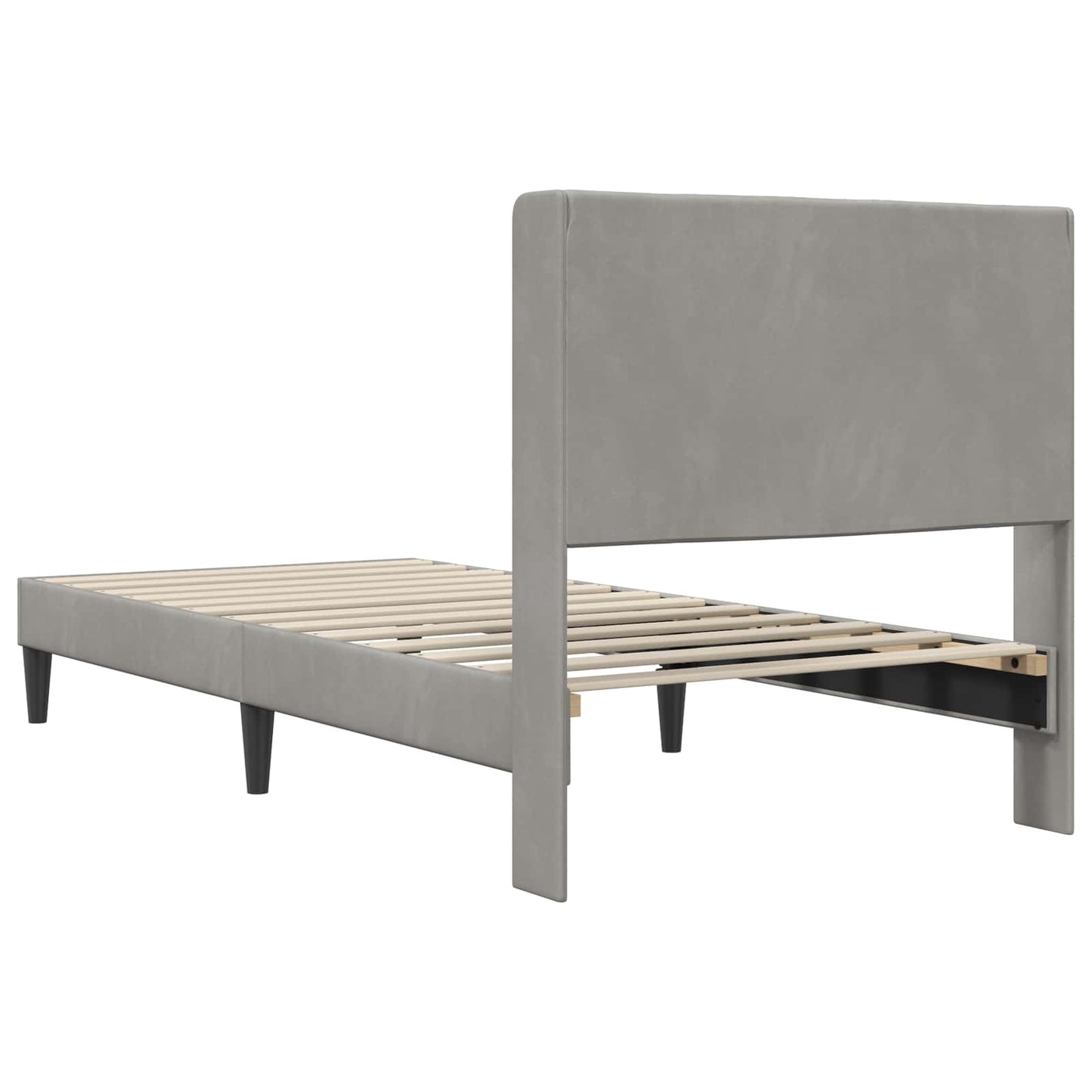Bed Frame with Headboard Light Grey 90 x 190 cm Velvet