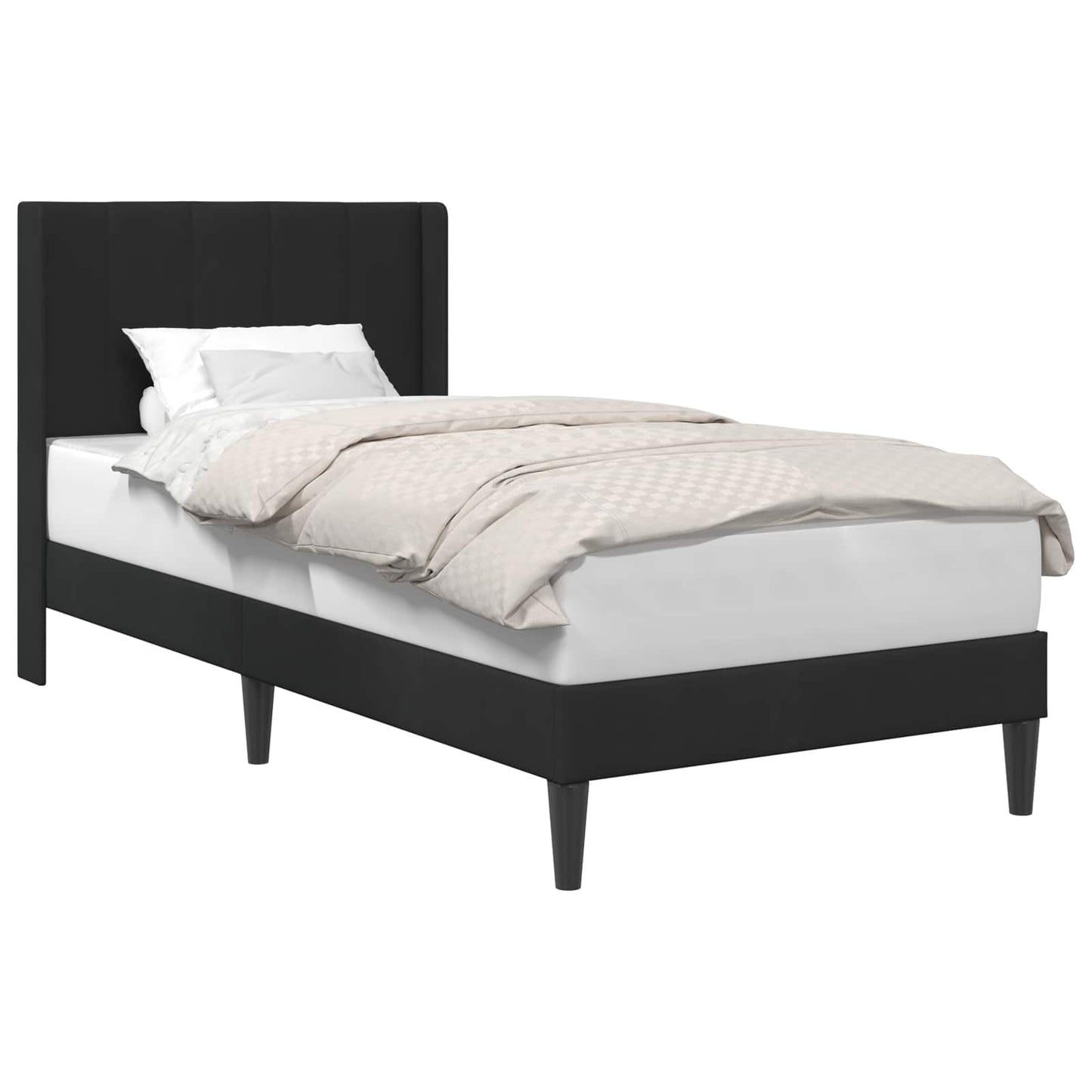 Bed Frame with Headboard Black 90 x 190 cm Velvet