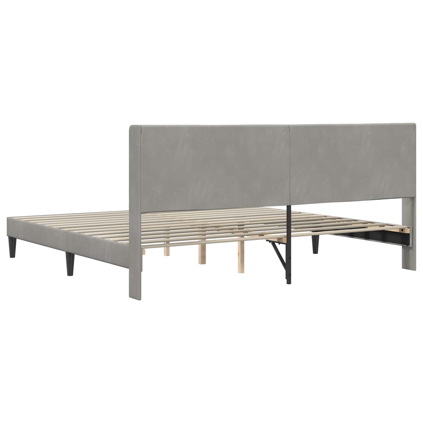 Bed Frame with Headboard Light Grey 180 x 200 cm Velvet