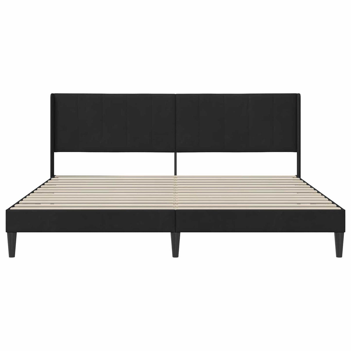 Bed Frame with Headboard Black 180 x 200 cm Velvet