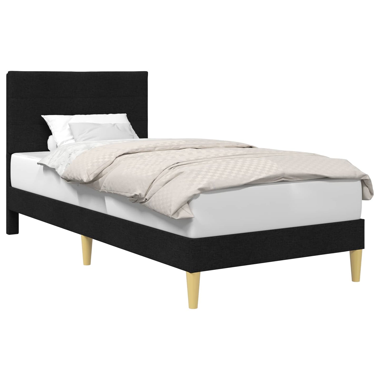 Bed Frame with Headboard Black 90 x 190 cm Fabric