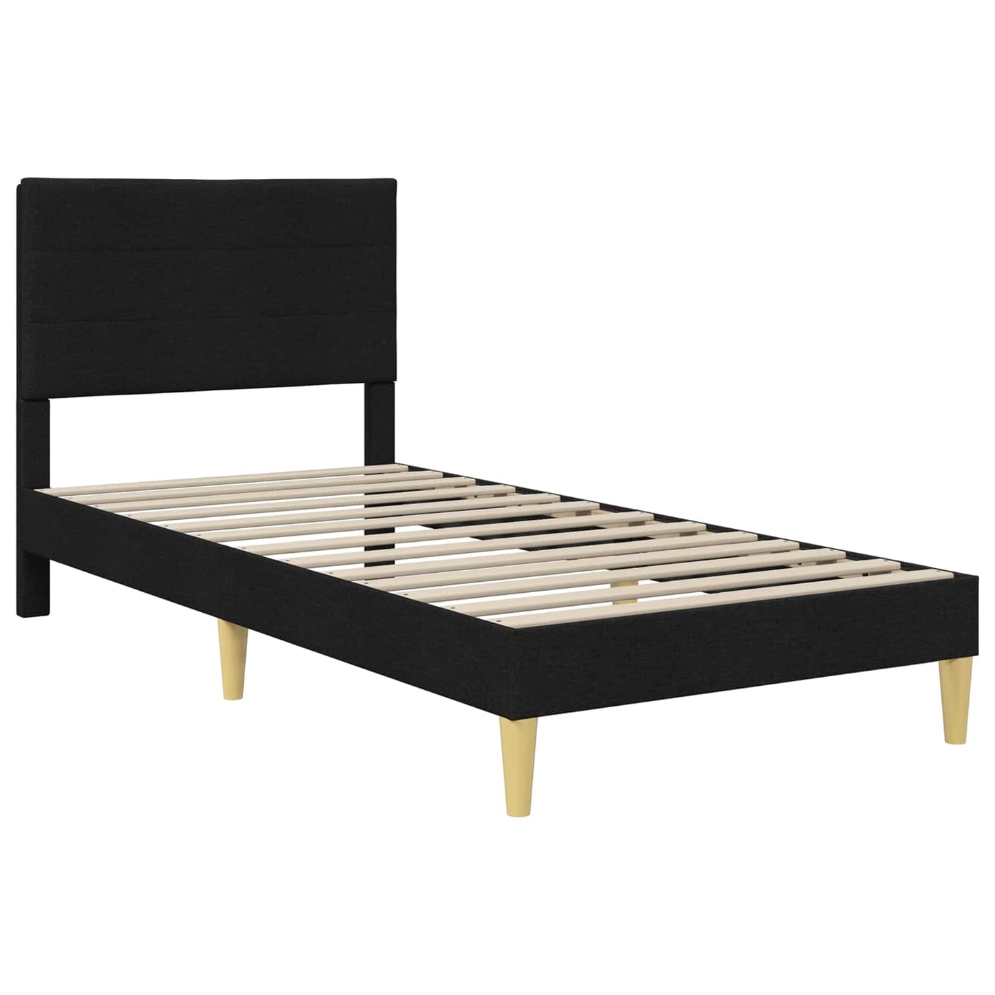 Bed Frame with Headboard Black 90 x 190 cm Fabric