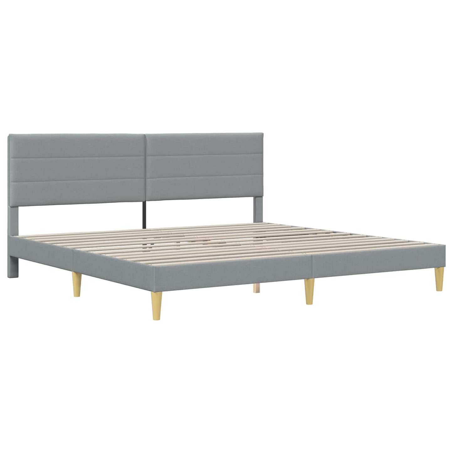 Bed Frame with Headboard Light Grey 180 x 200 cm Fabric