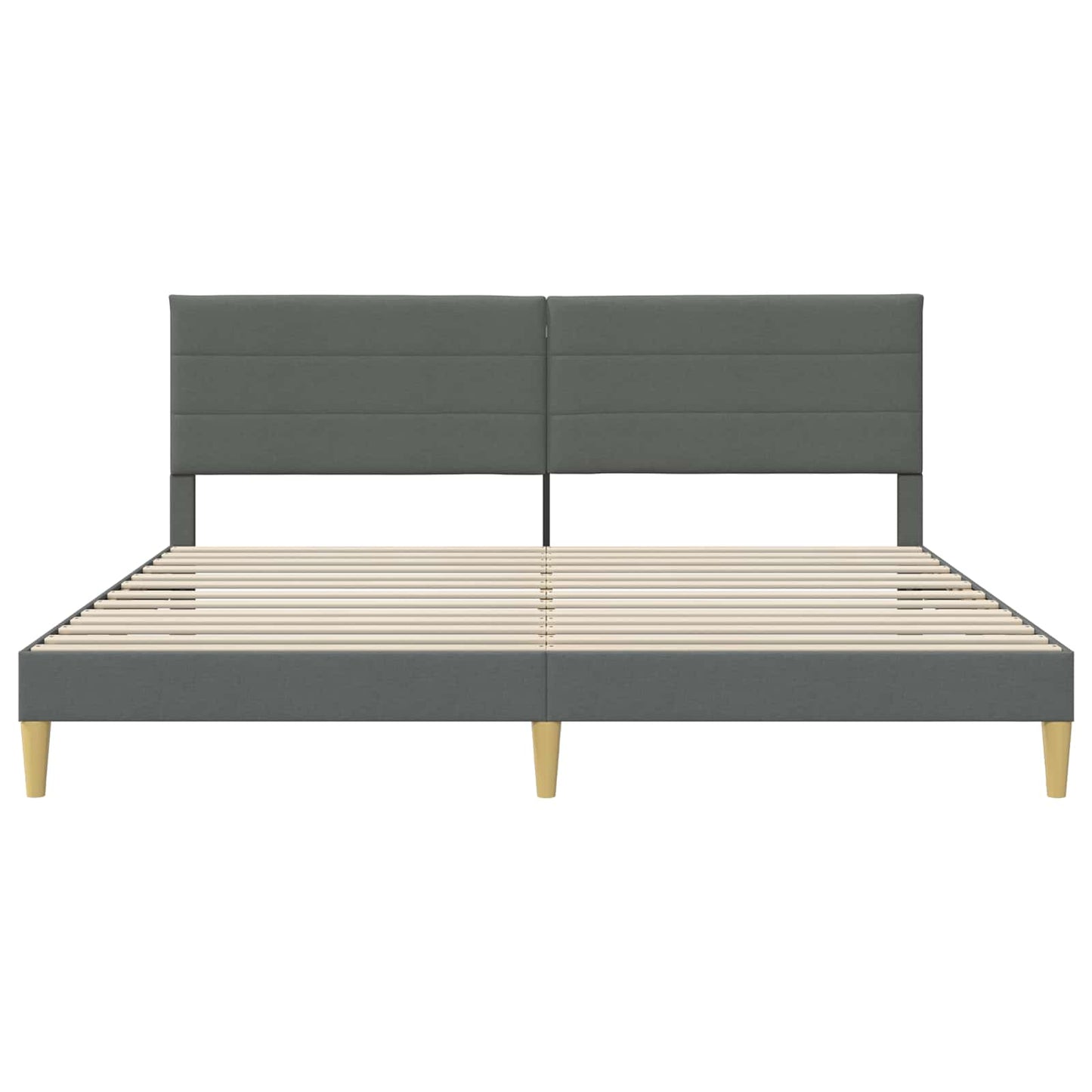 Bed Frame with Headboard Dark Grey 180 x 200 cm Fabric