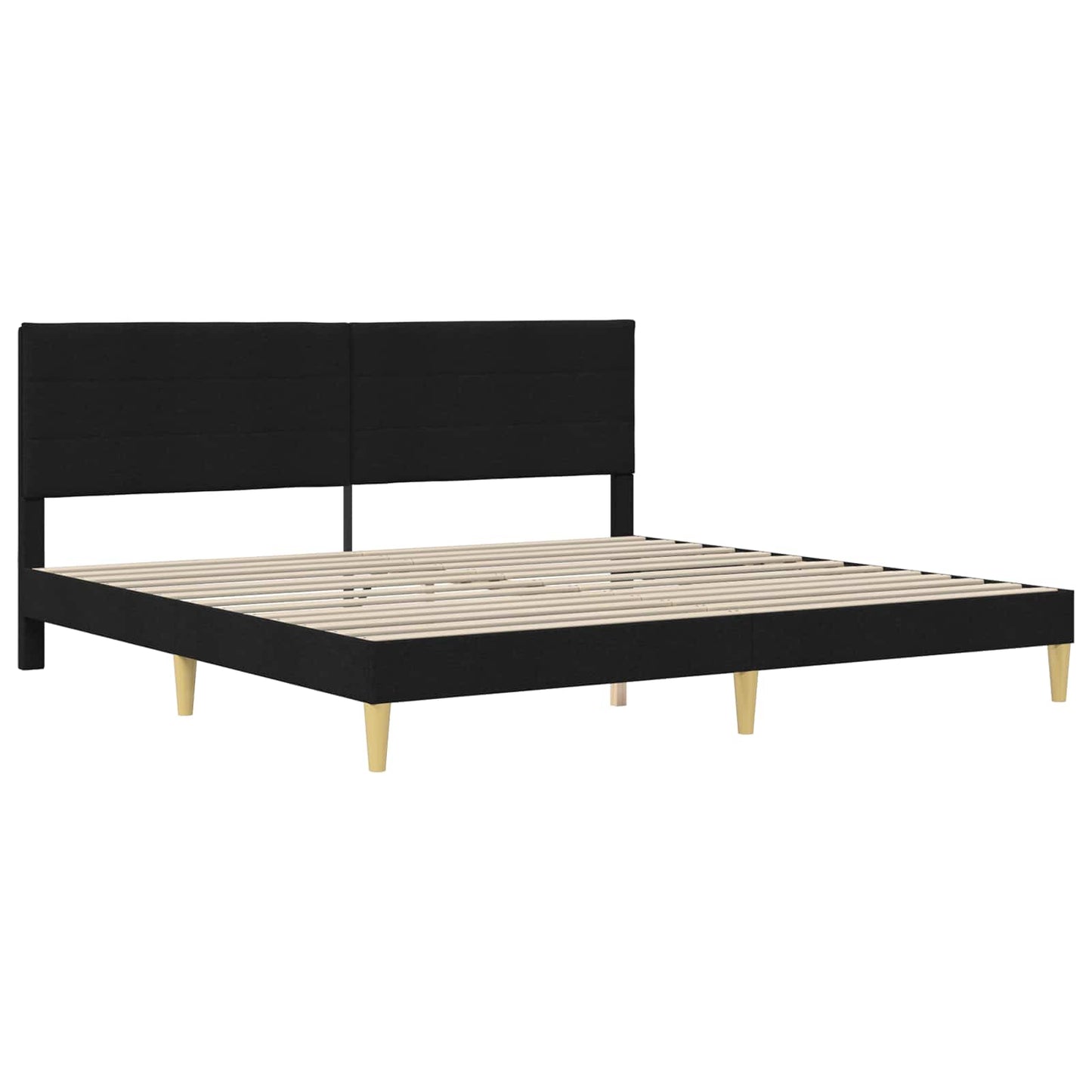 Bed Frame with Headboard Black 180 x 200 cm Fabric