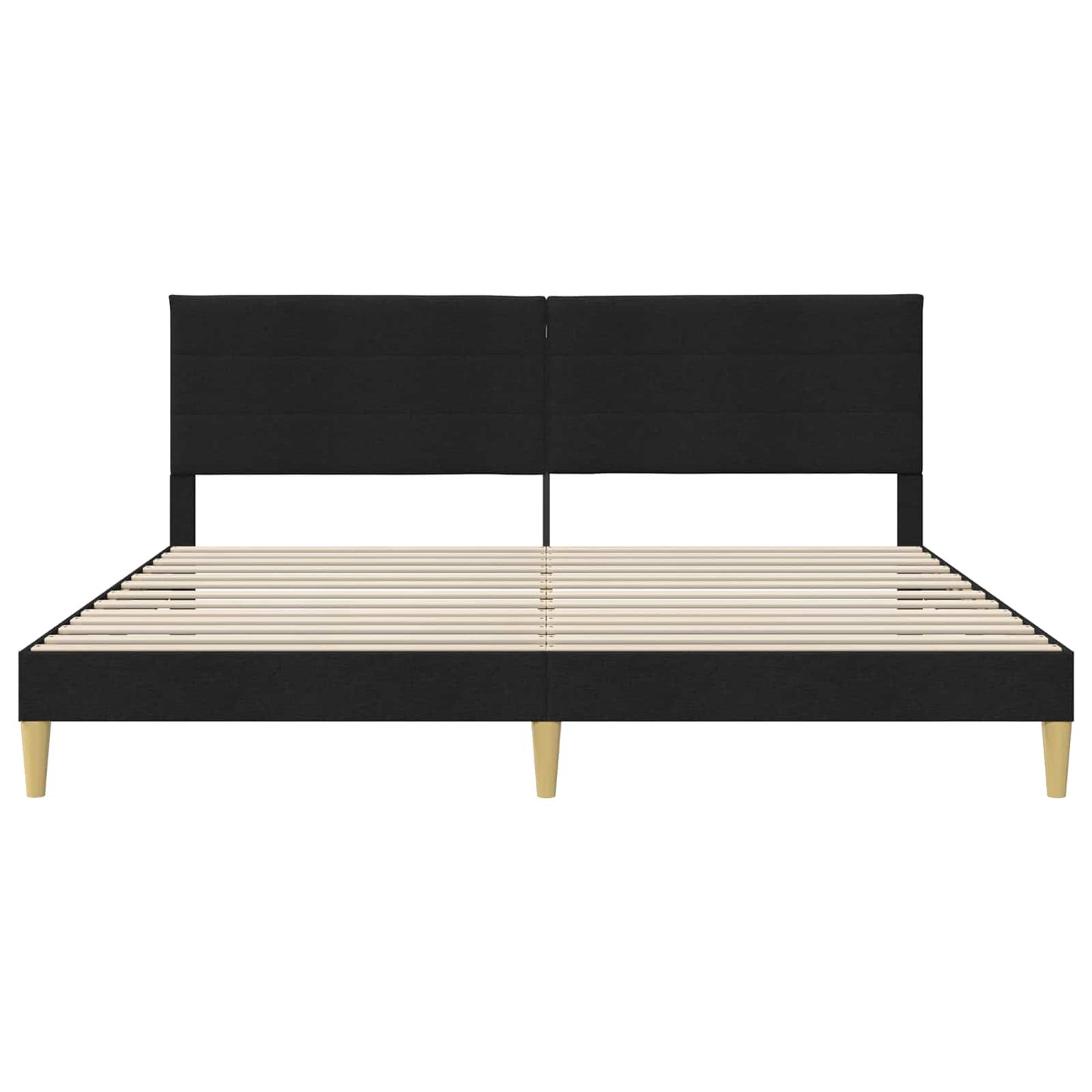 Bed Frame with Headboard Black 180 x 200 cm Fabric