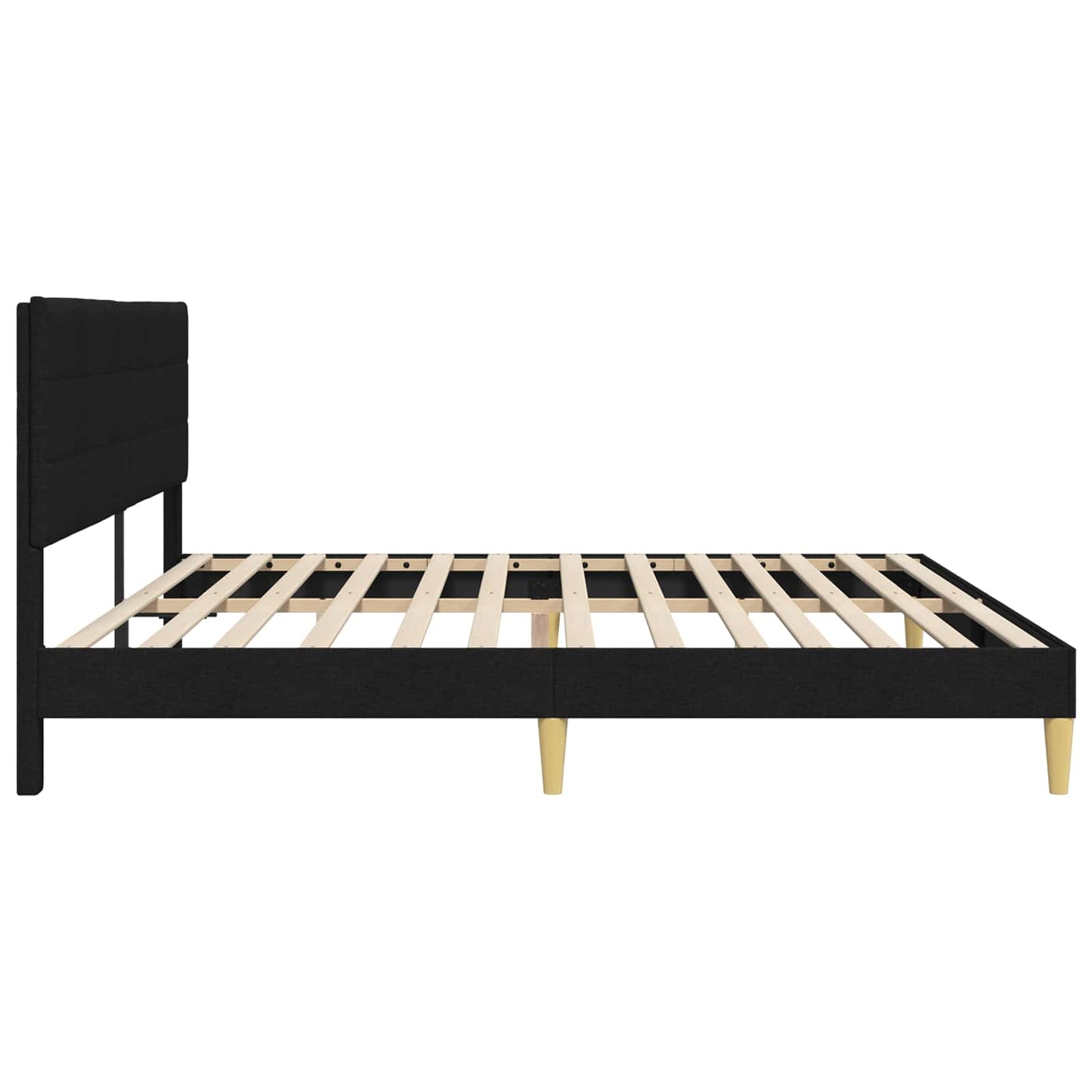 Bed Frame with Headboard Black 180 x 200 cm Fabric